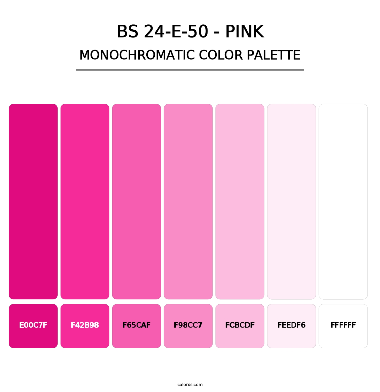 BS 24-E-50 - Pink - Monochromatic Color Palette