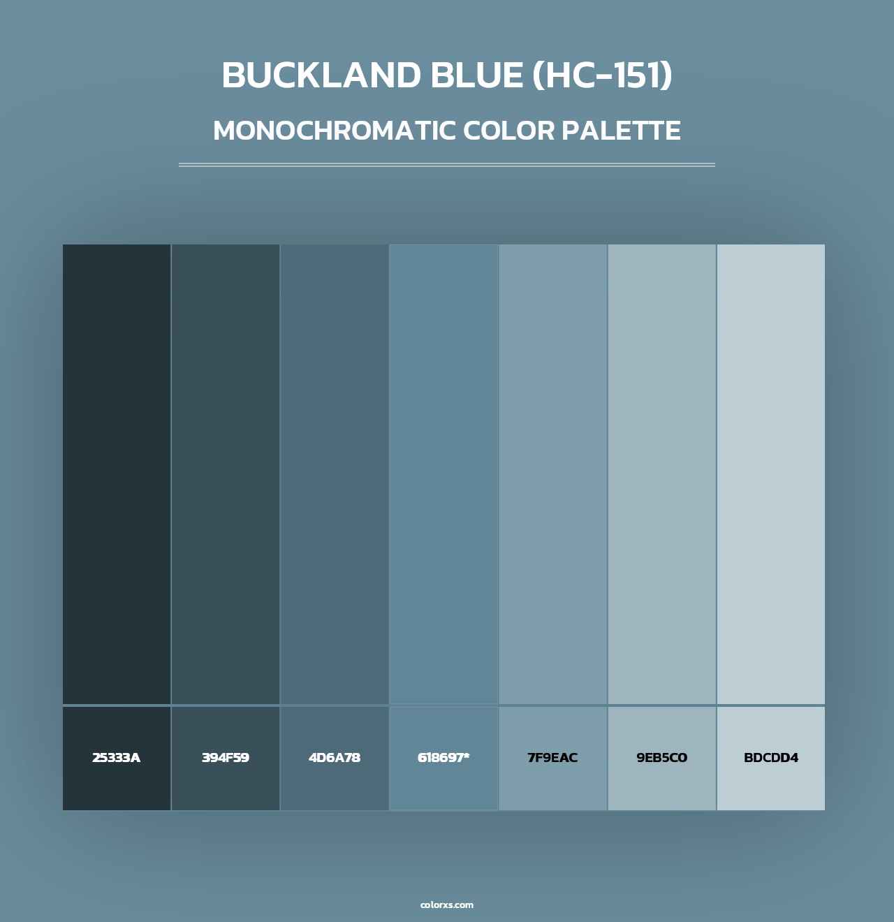 Buckland Blue (HC-151) - Monochromatic Color Palette