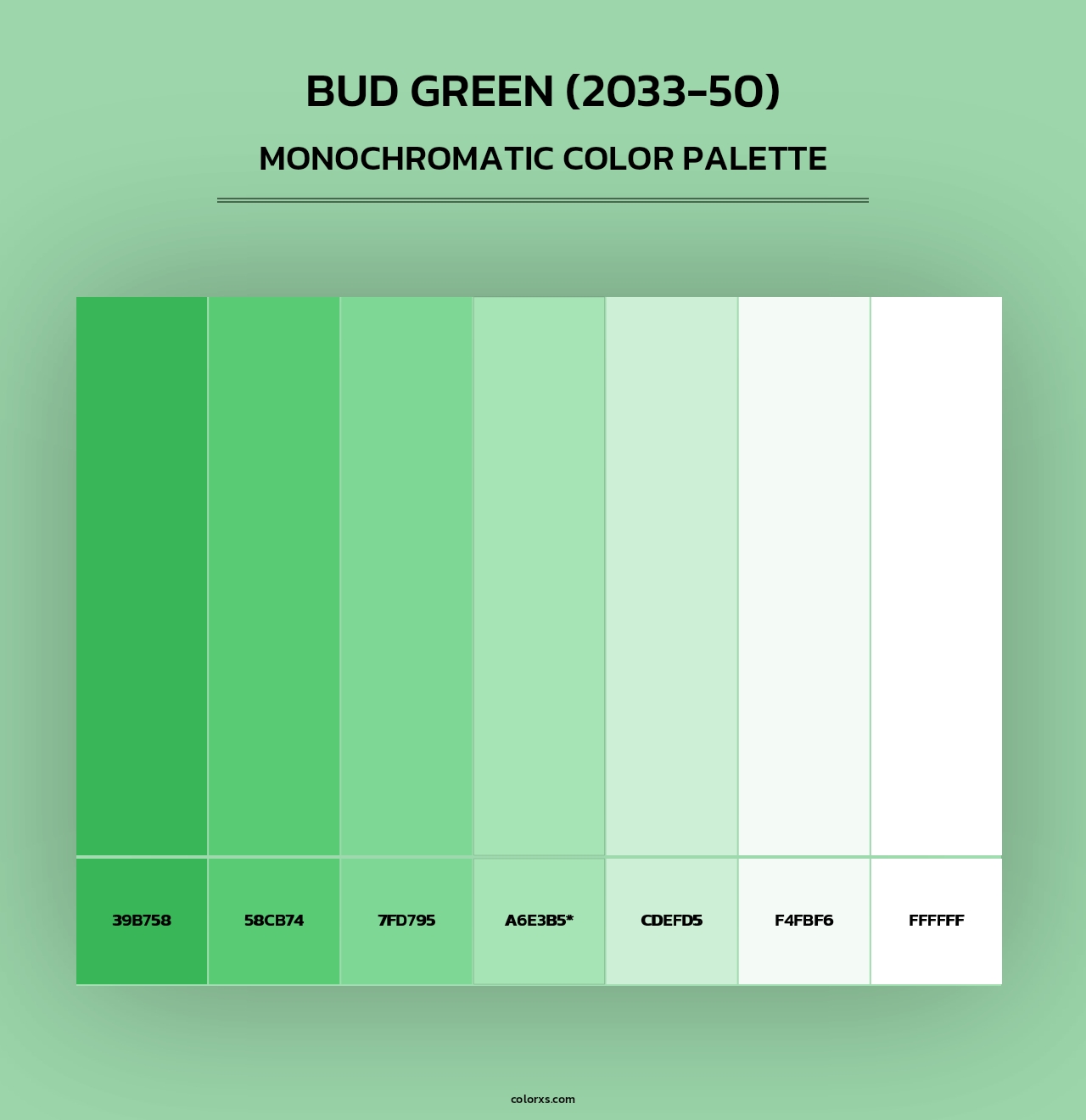 Bud Green (2033-50) - Monochromatic Color Palette