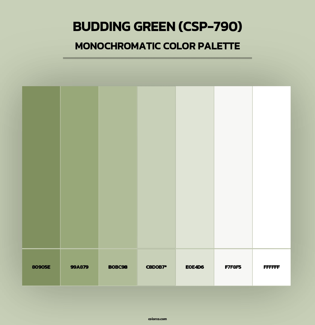 Budding Green (CSP-790) - Monochromatic Color Palette