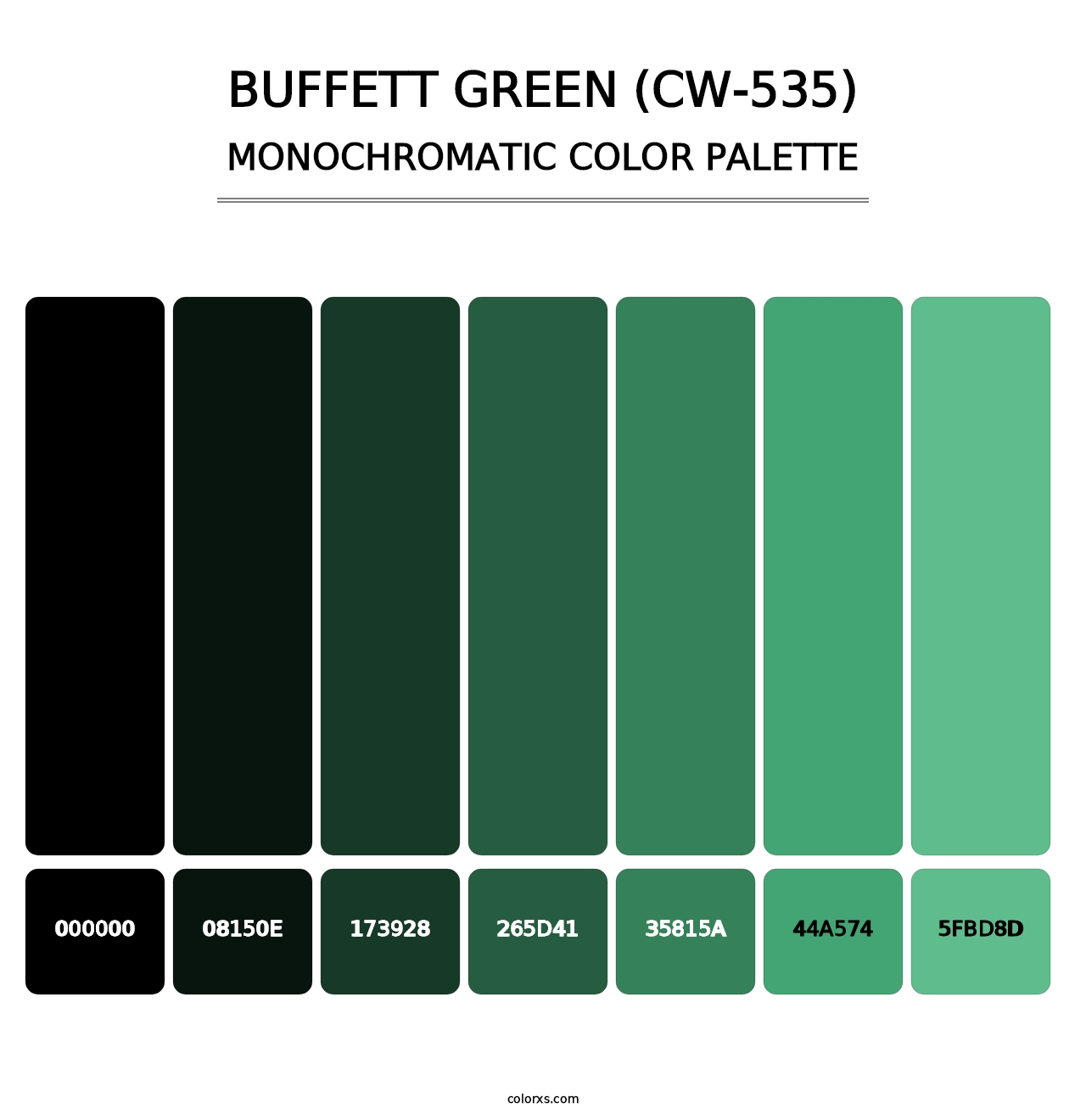 Buffett Green (CW-535) - Monochromatic Color Palette
