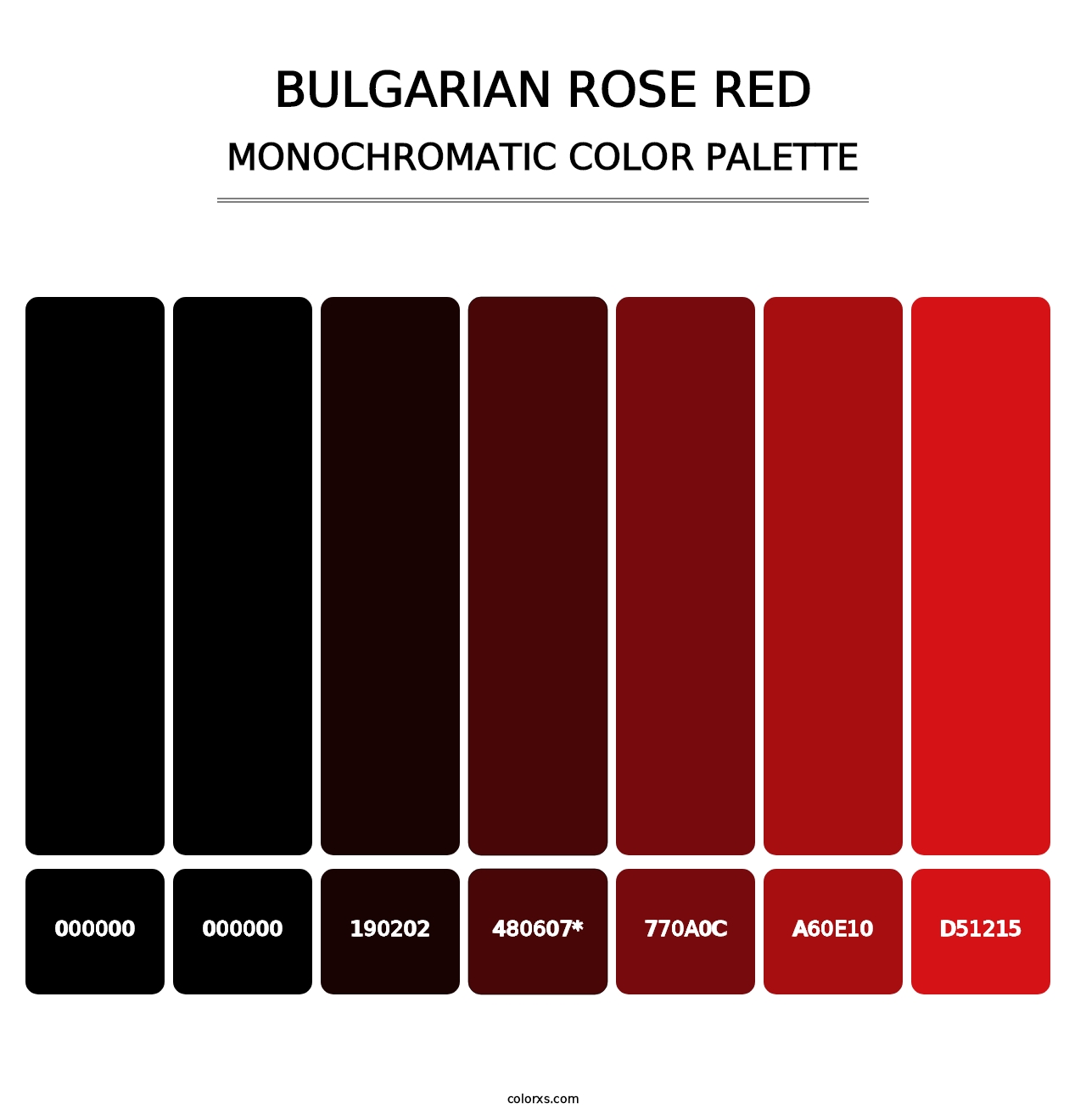 Bulgarian Rose Red - Monochromatic Color Palette