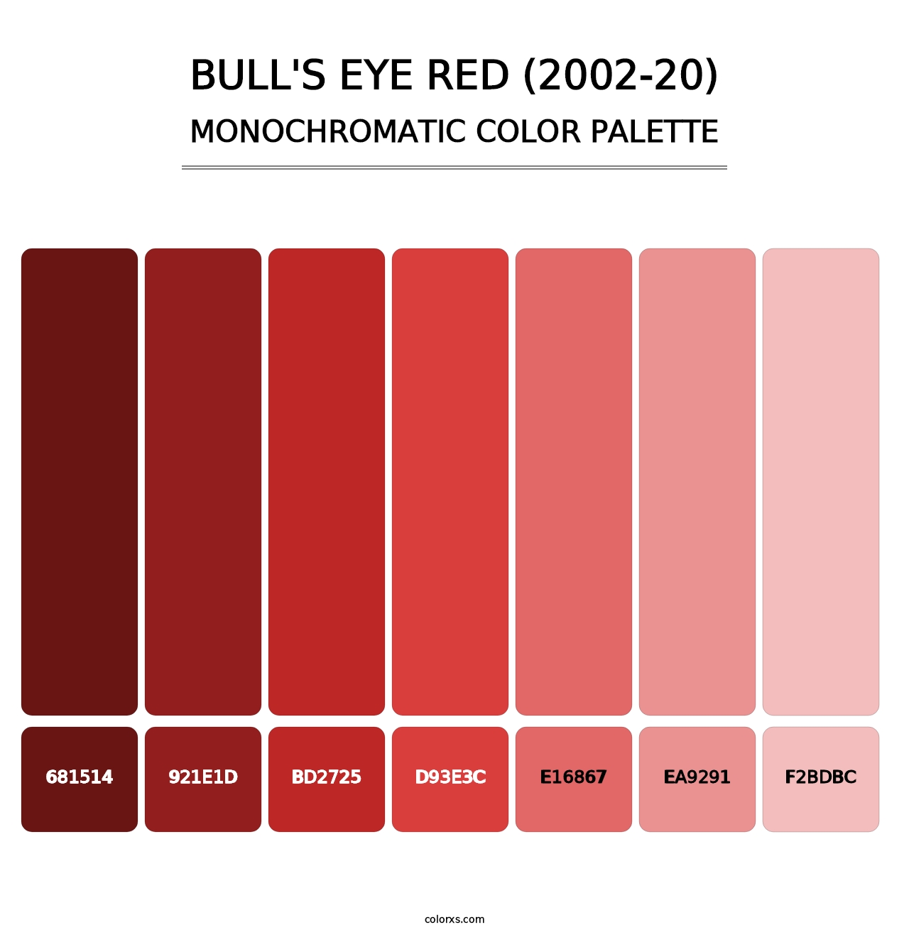 Bull's Eye Red (2002-20) - Monochromatic Color Palette