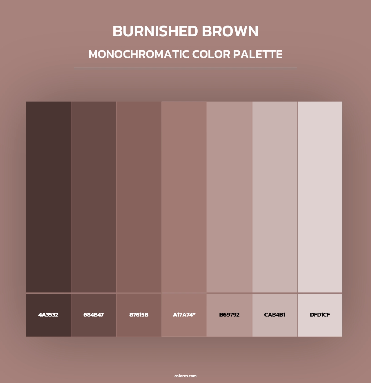 Burnished Brown - Monochromatic Color Palette