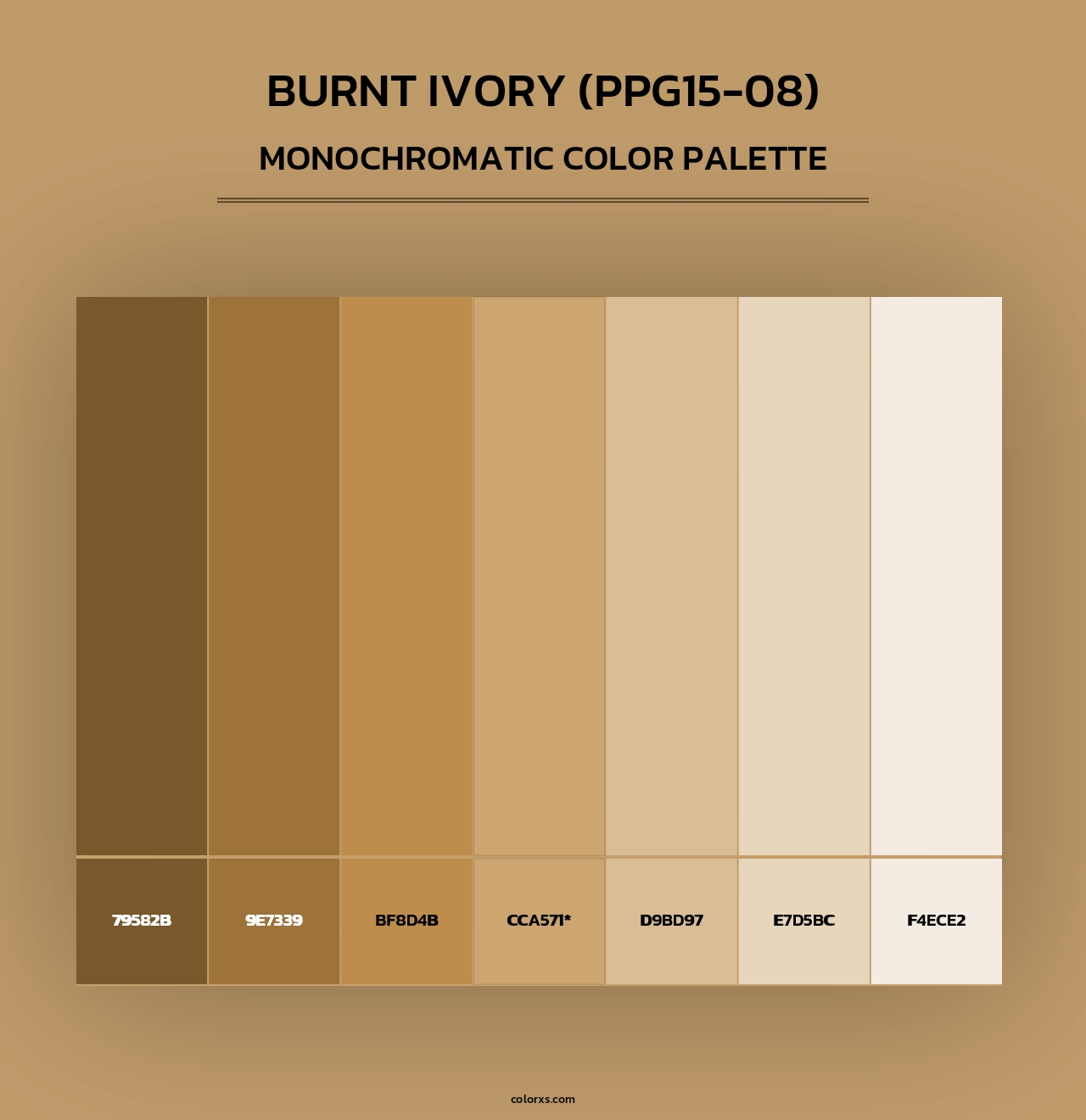 Burnt Ivory (PPG15-08) - Monochromatic Color Palette