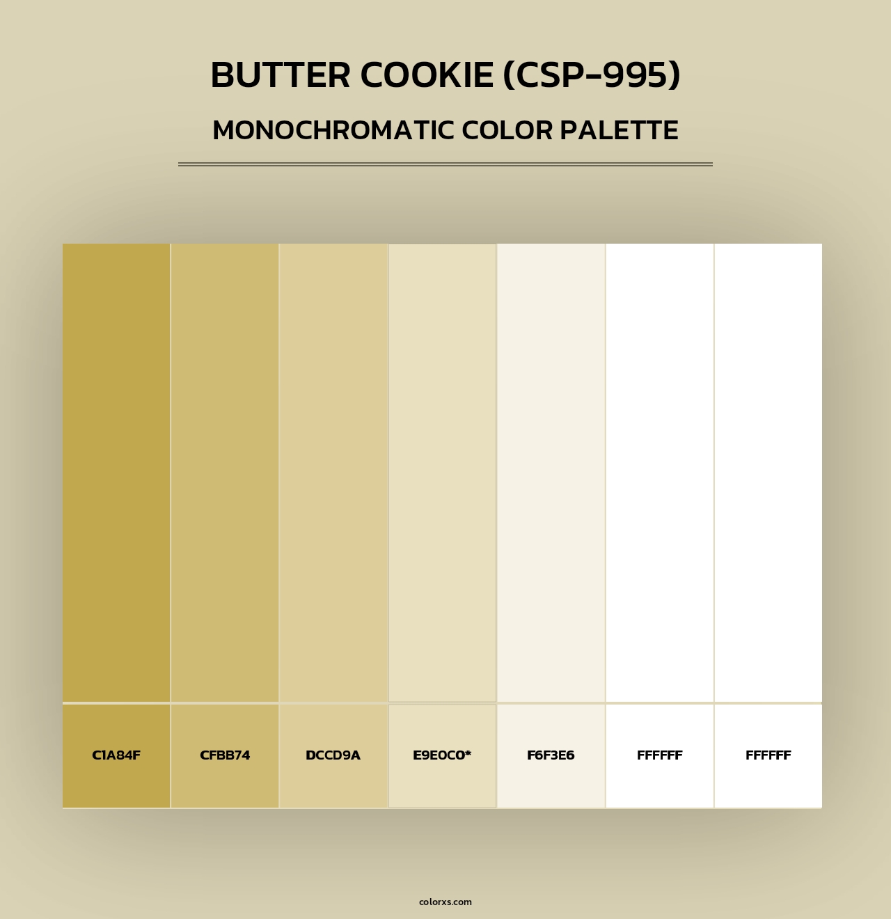 Butter Cookie (CSP-995) - Monochromatic Color Palette