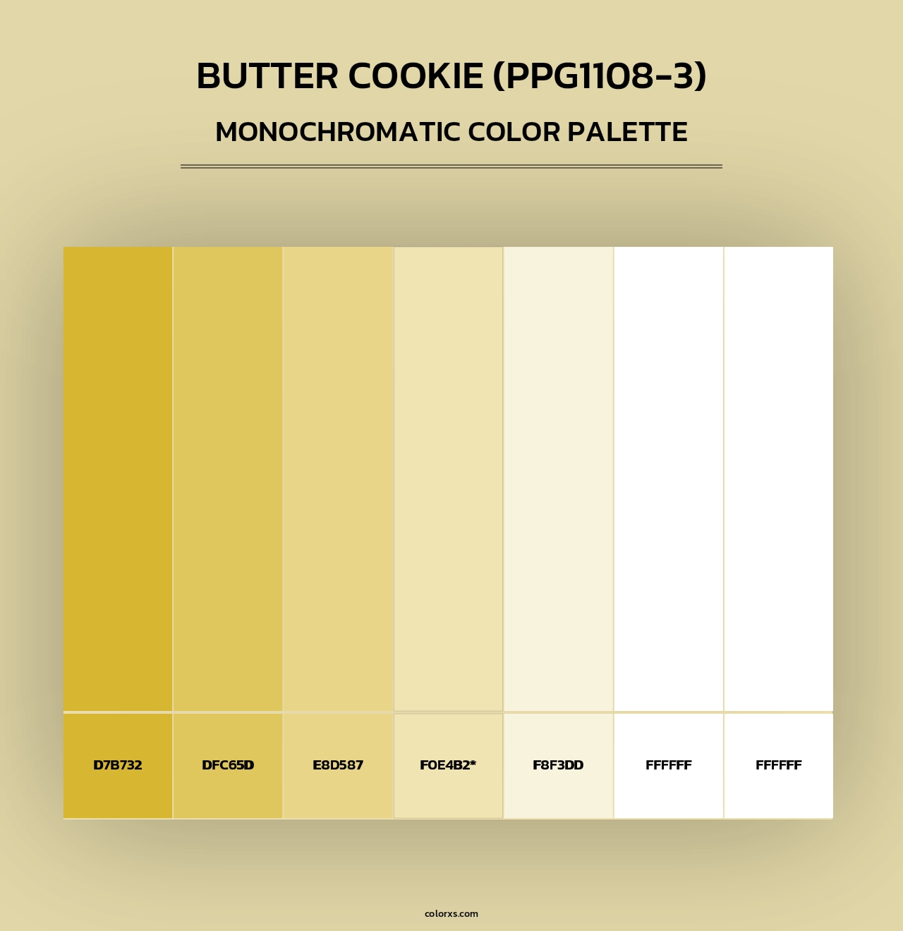 Butter Cookie (PPG1108-3) - Monochromatic Color Palette