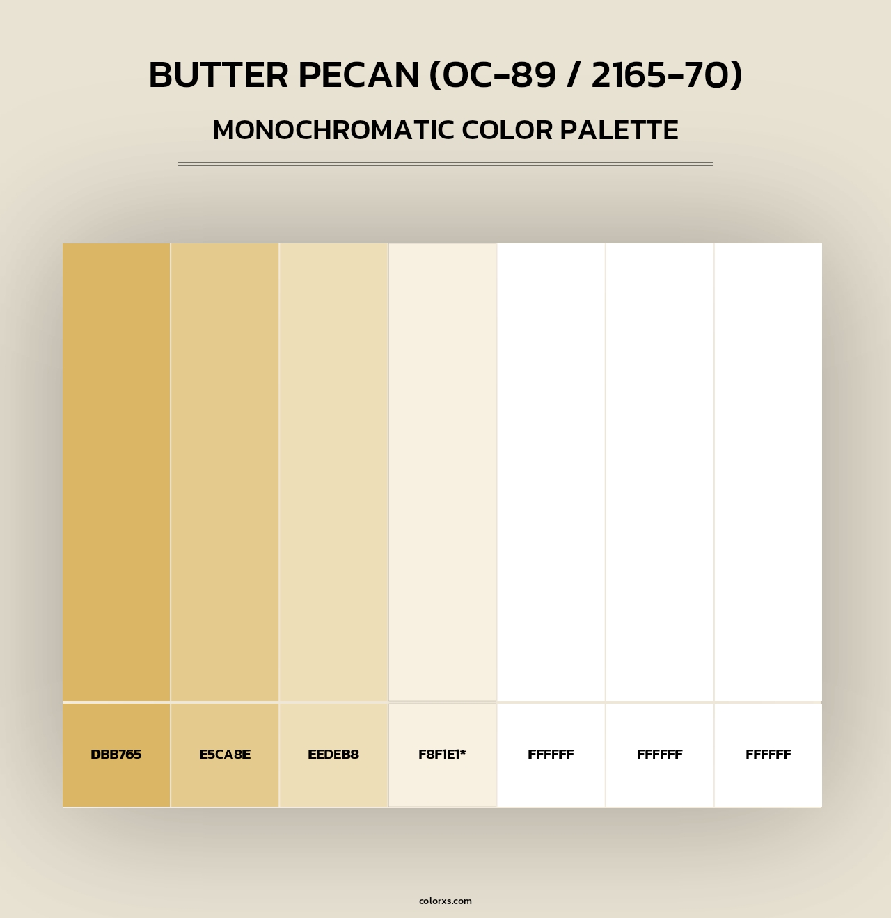 Butter Pecan (OC-89 / 2165-70) - Monochromatic Color Palette