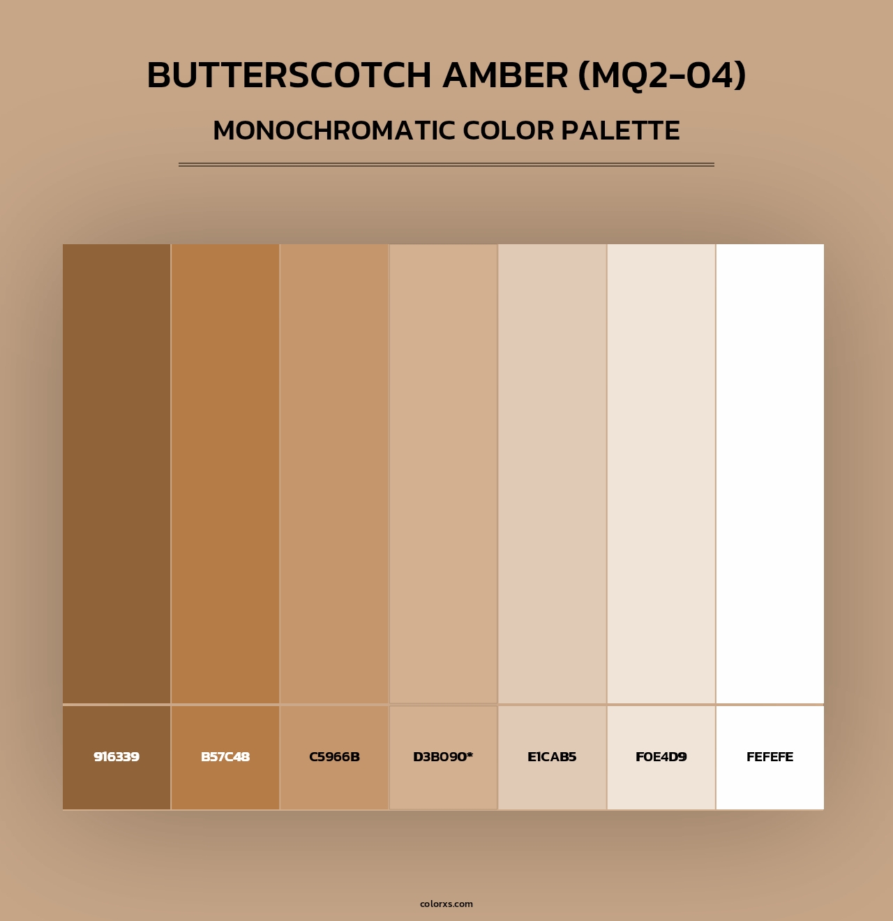 Butterscotch Amber (MQ2-04) - Monochromatic Color Palette