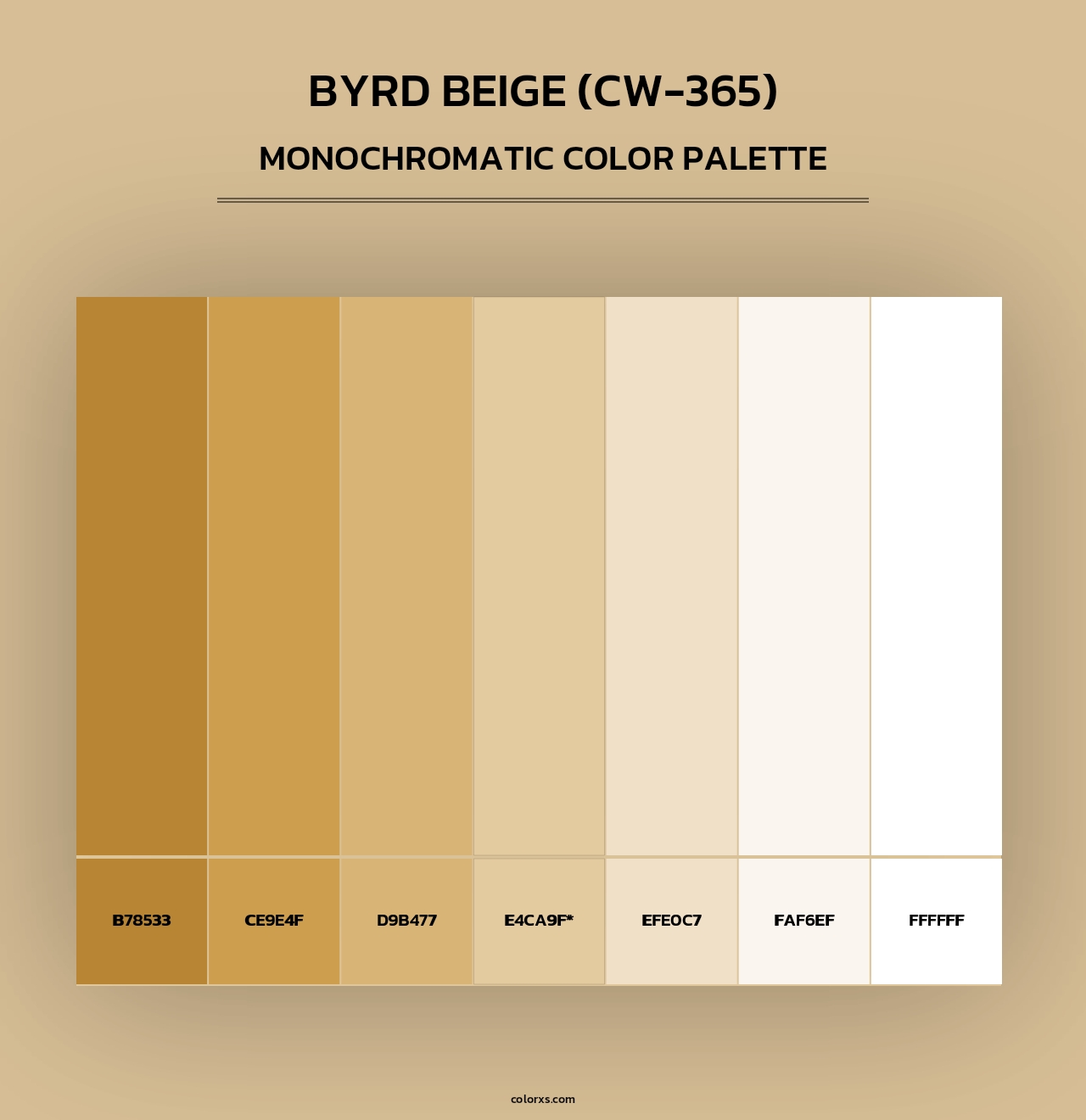 Byrd Beige (CW-365) - Monochromatic Color Palette