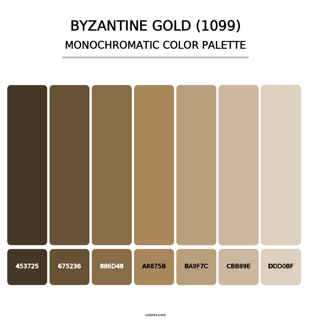 Byzantine Gold (1099) - Monochromatic Color Palette