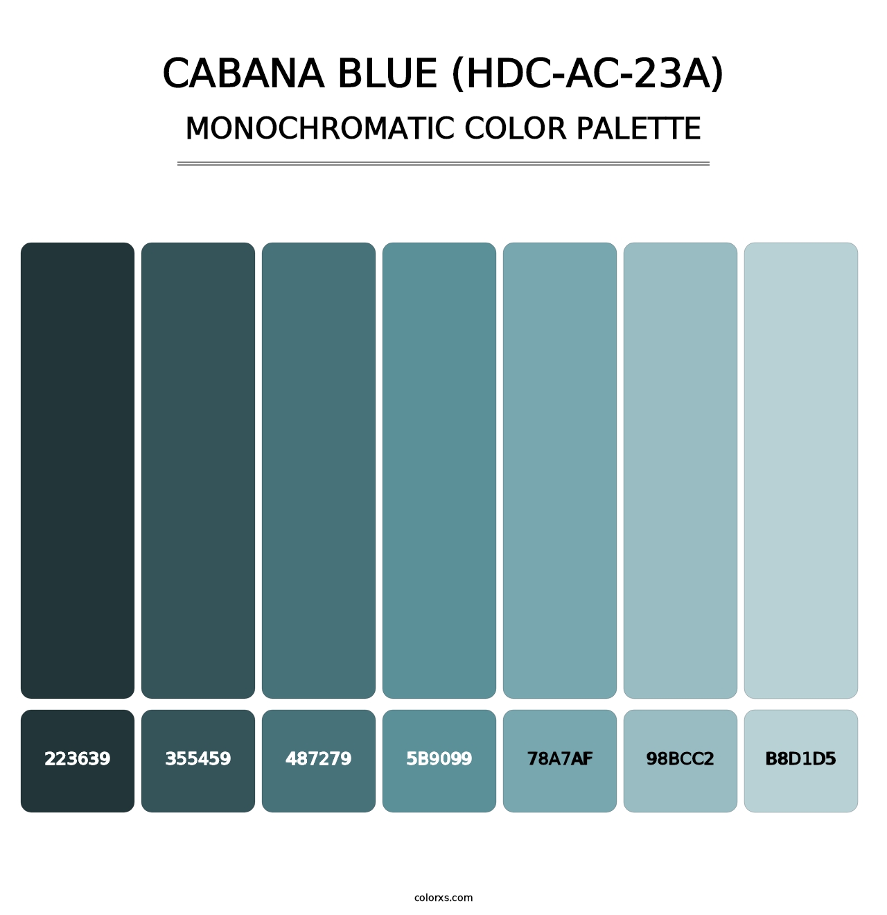 Cabana Blue (HDC-AC-23A) - Monochromatic Color Palette