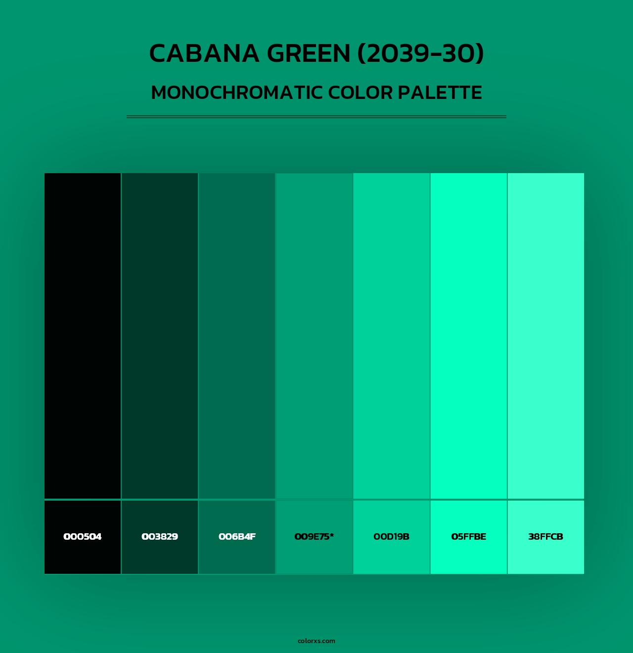 Cabana Green (2039-30) - Monochromatic Color Palette