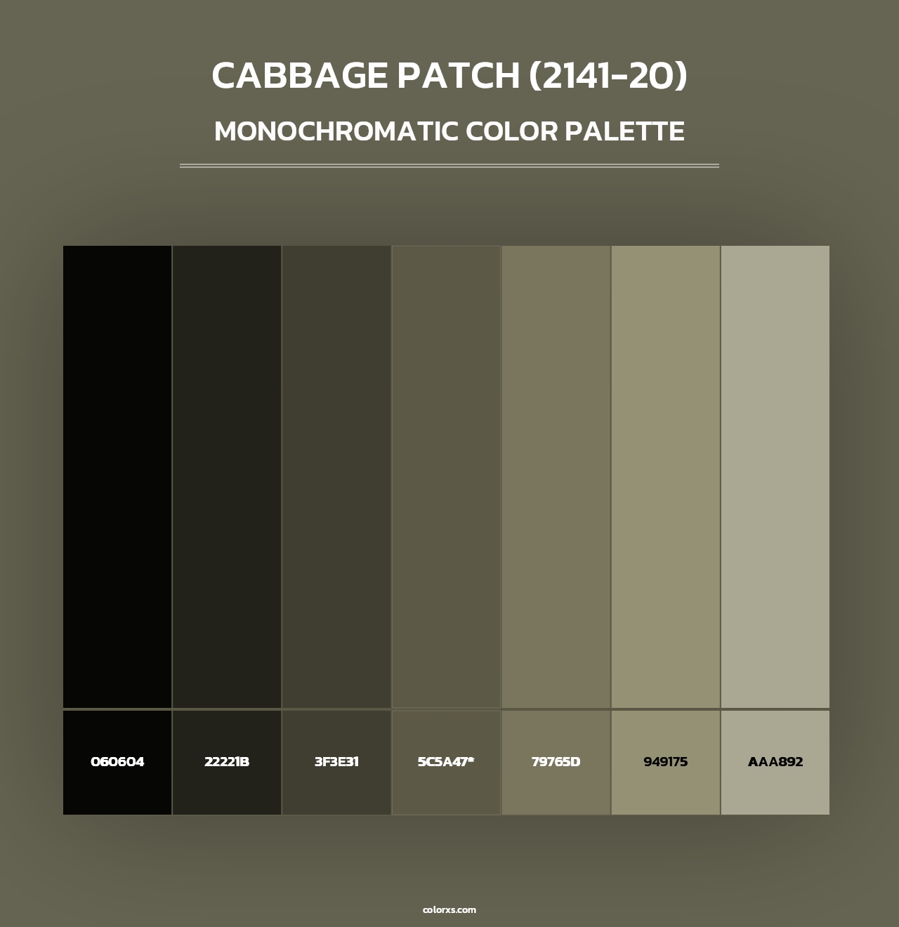 Cabbage Patch (2141-20) - Monochromatic Color Palette