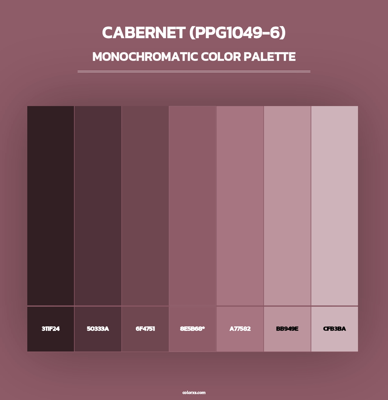 Cabernet (PPG1049-6) - Monochromatic Color Palette