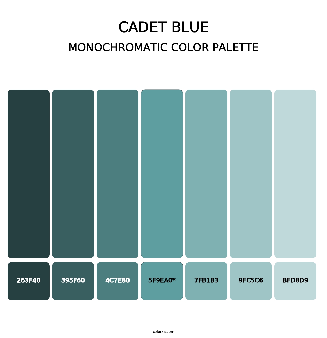 Cadet Blue - Monochromatic Color Palette