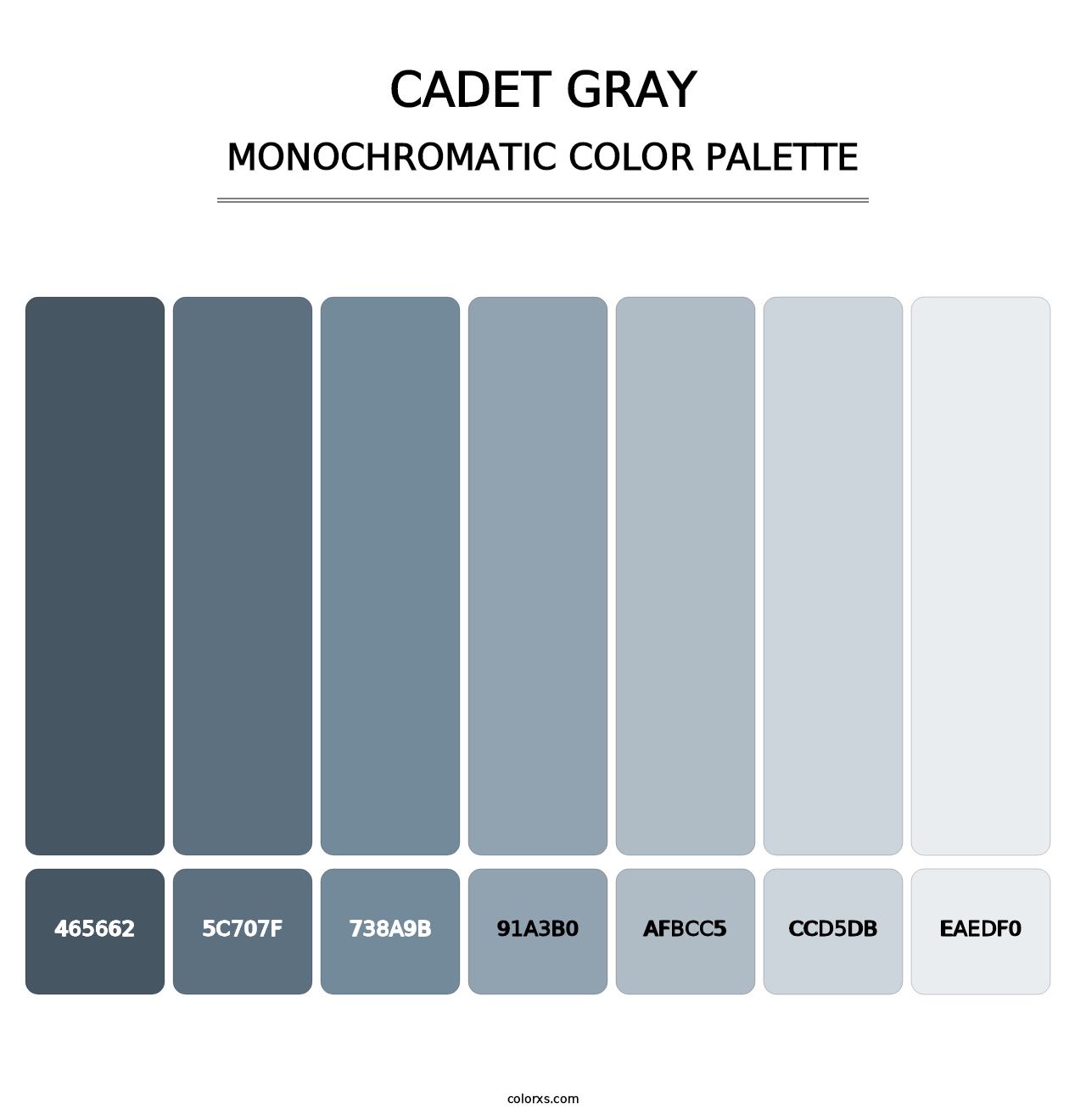 Cadet Gray - Monochromatic Color Palette