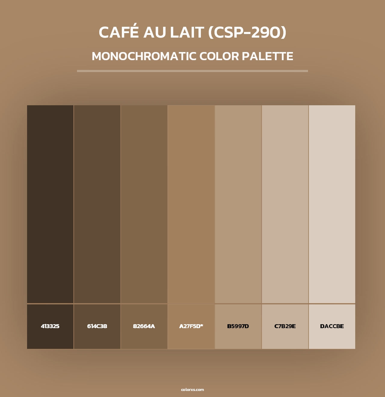 Café au Lait (CSP-290) - Monochromatic Color Palette
