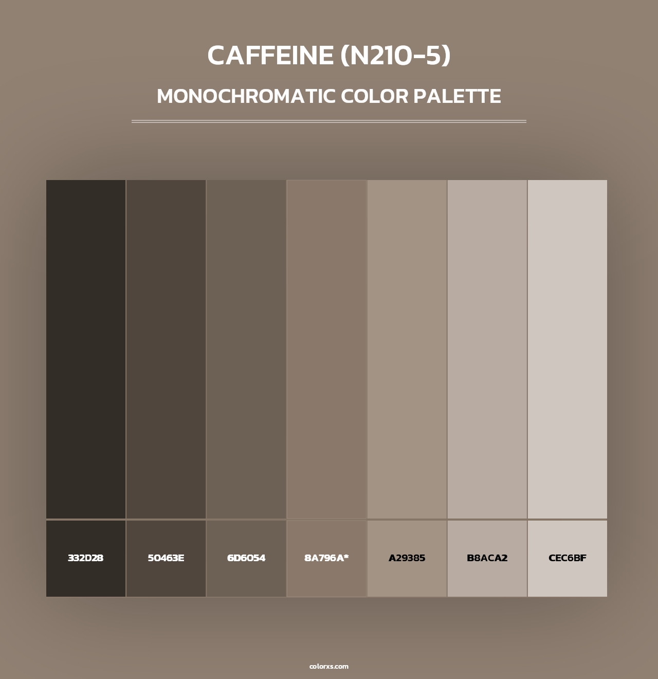 Caffeine (N210-5) - Monochromatic Color Palette