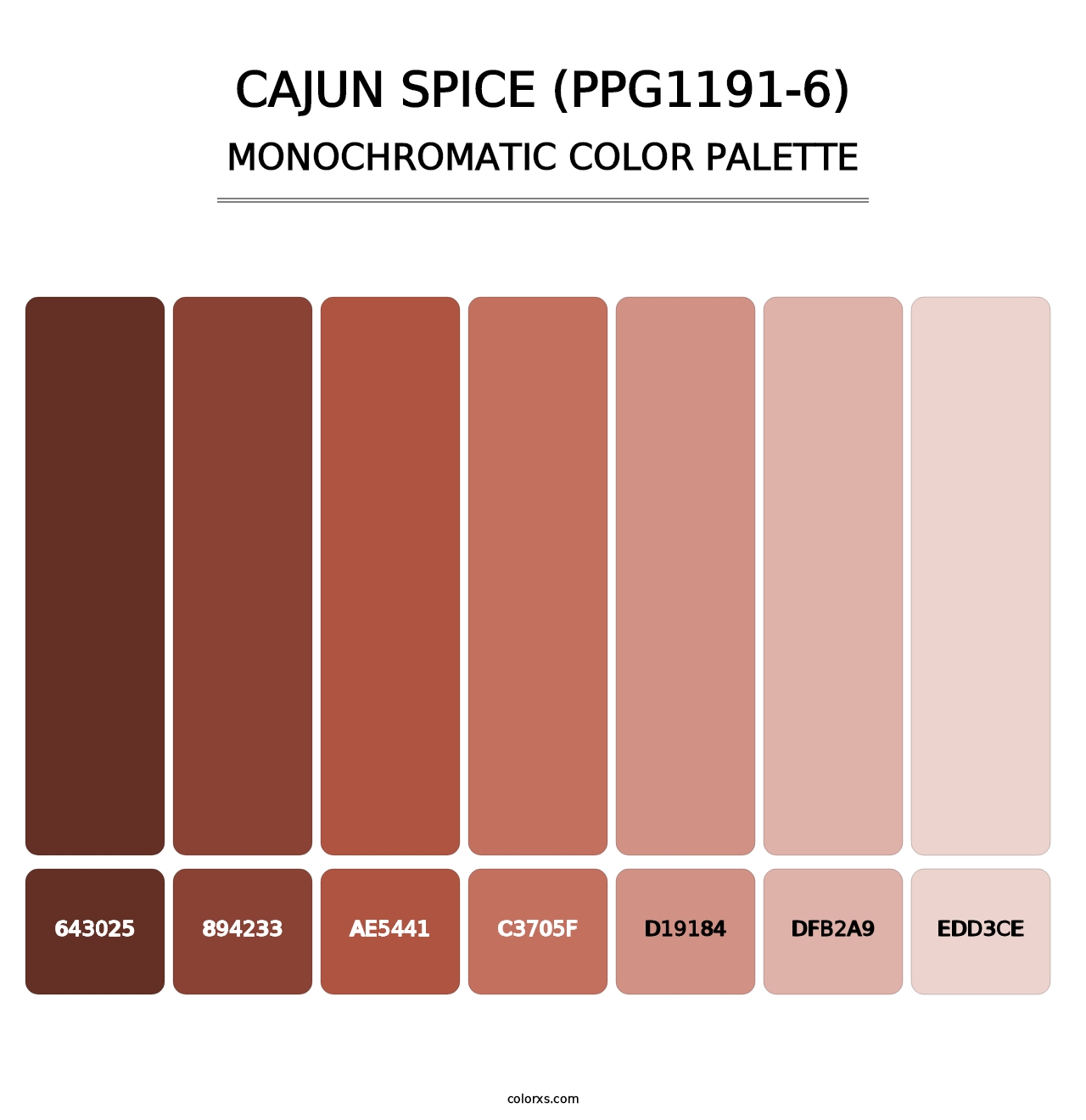 Cajun Spice (PPG1191-6) - Monochromatic Color Palette