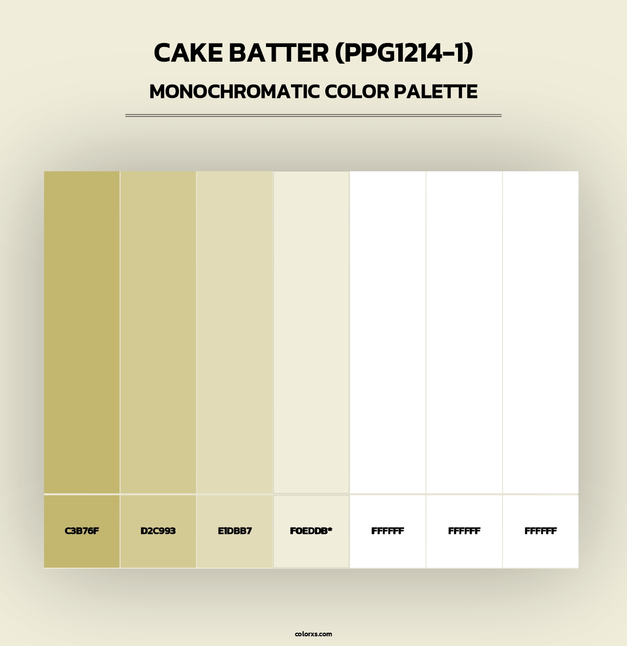 Cake Batter (PPG1214-1) - Monochromatic Color Palette