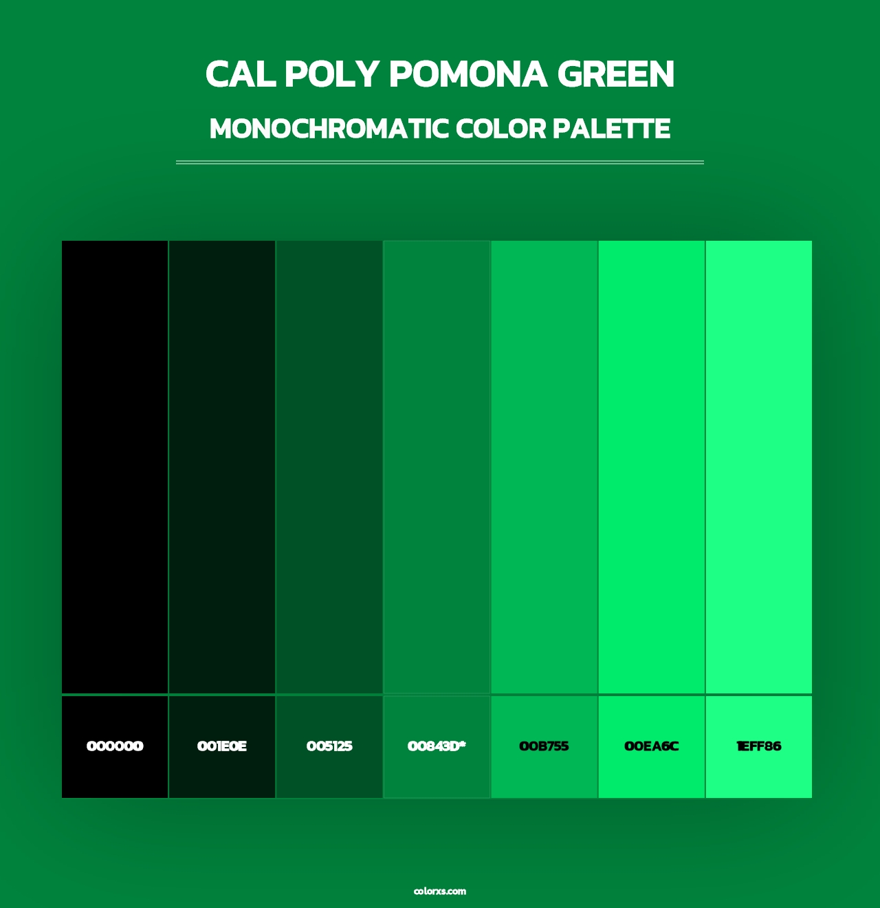 Cal Poly Pomona Green - Monochromatic Color Palette