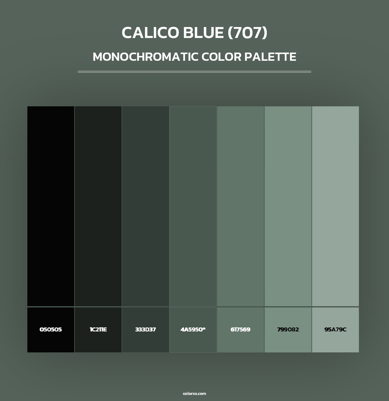 Calico Blue (707) - Monochromatic Color Palette