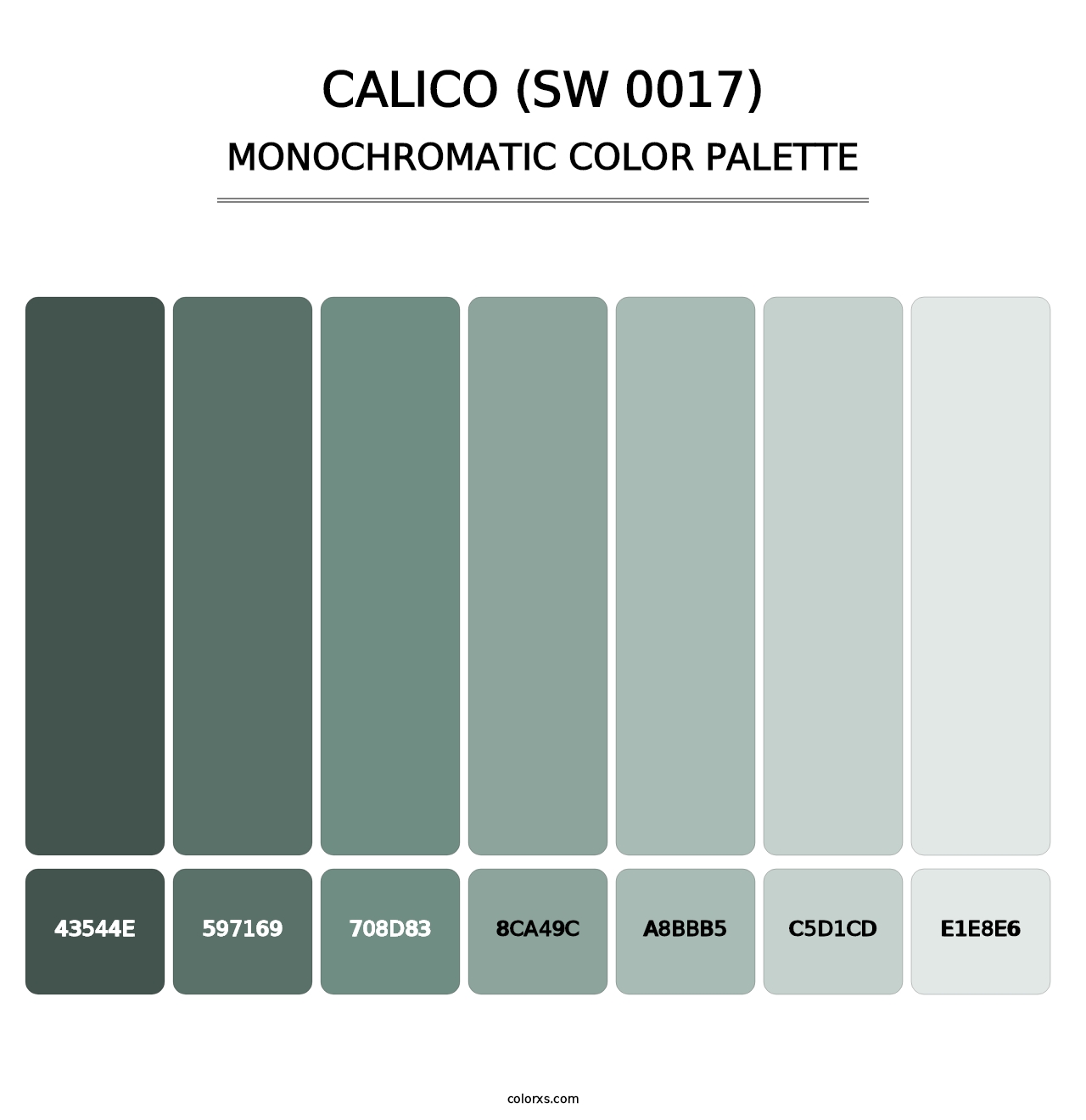 Calico (SW 0017) - Monochromatic Color Palette