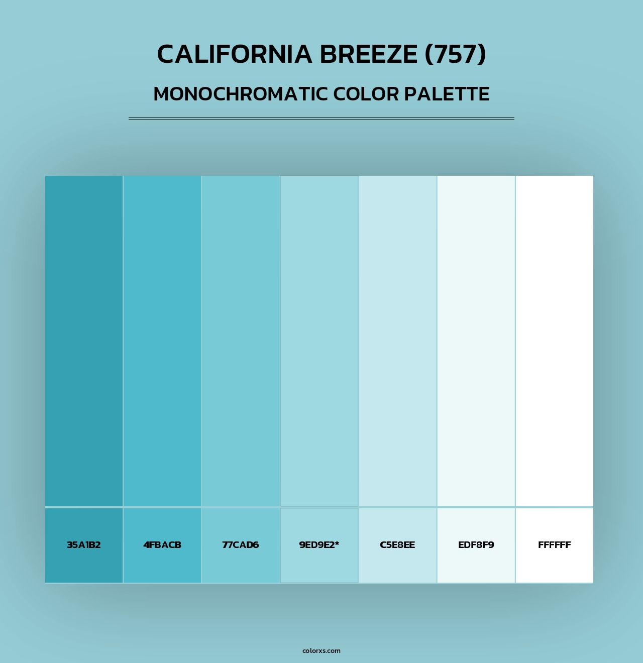 California Breeze (757) - Monochromatic Color Palette