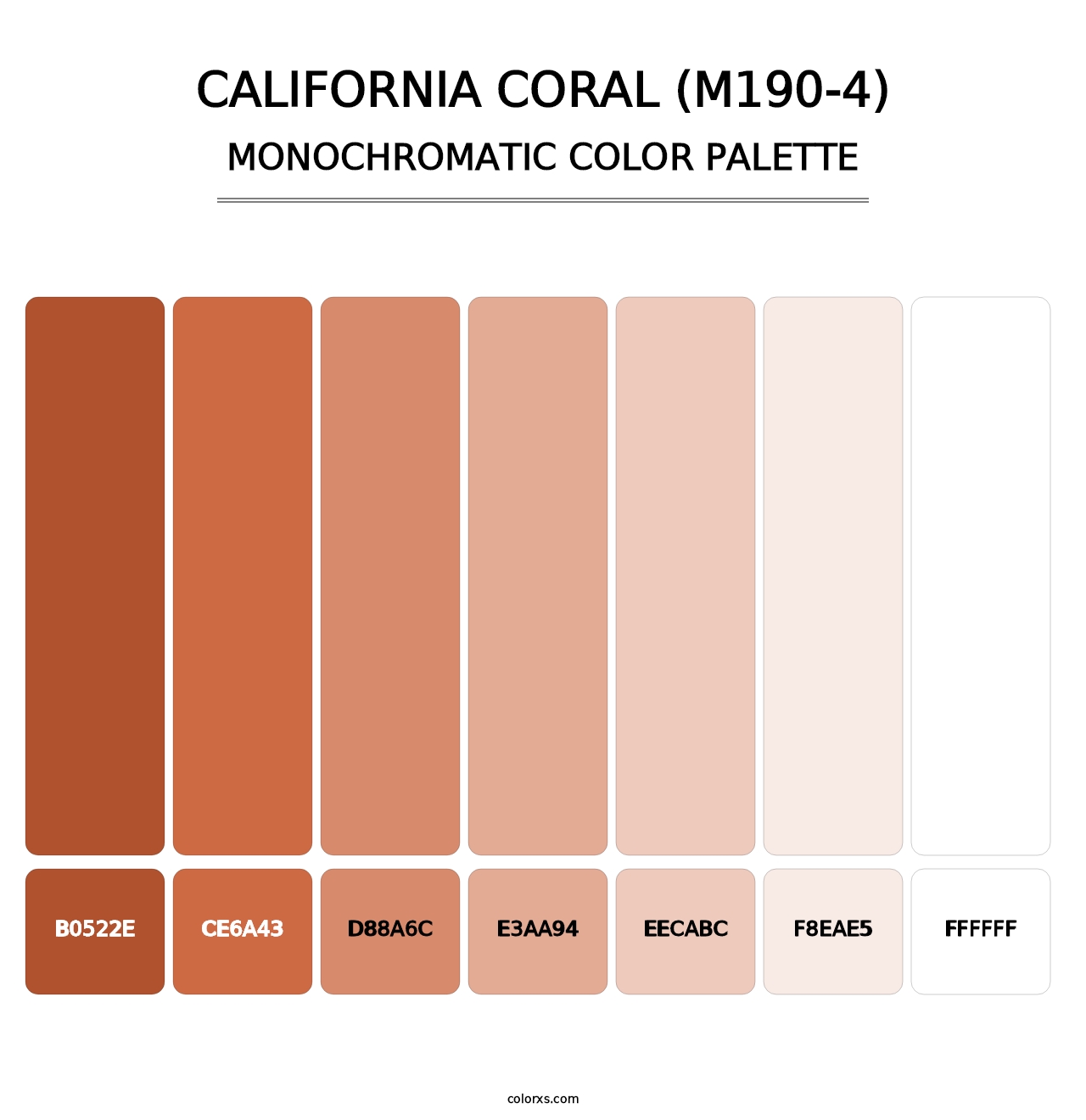 California Coral (M190-4) - Monochromatic Color Palette