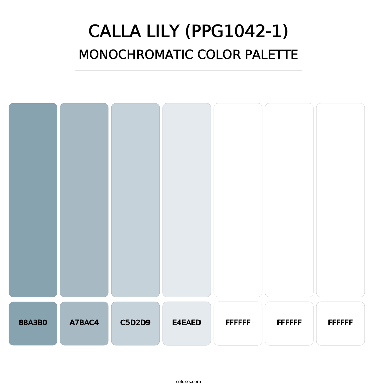 Calla Lily (PPG1042-1) - Monochromatic Color Palette