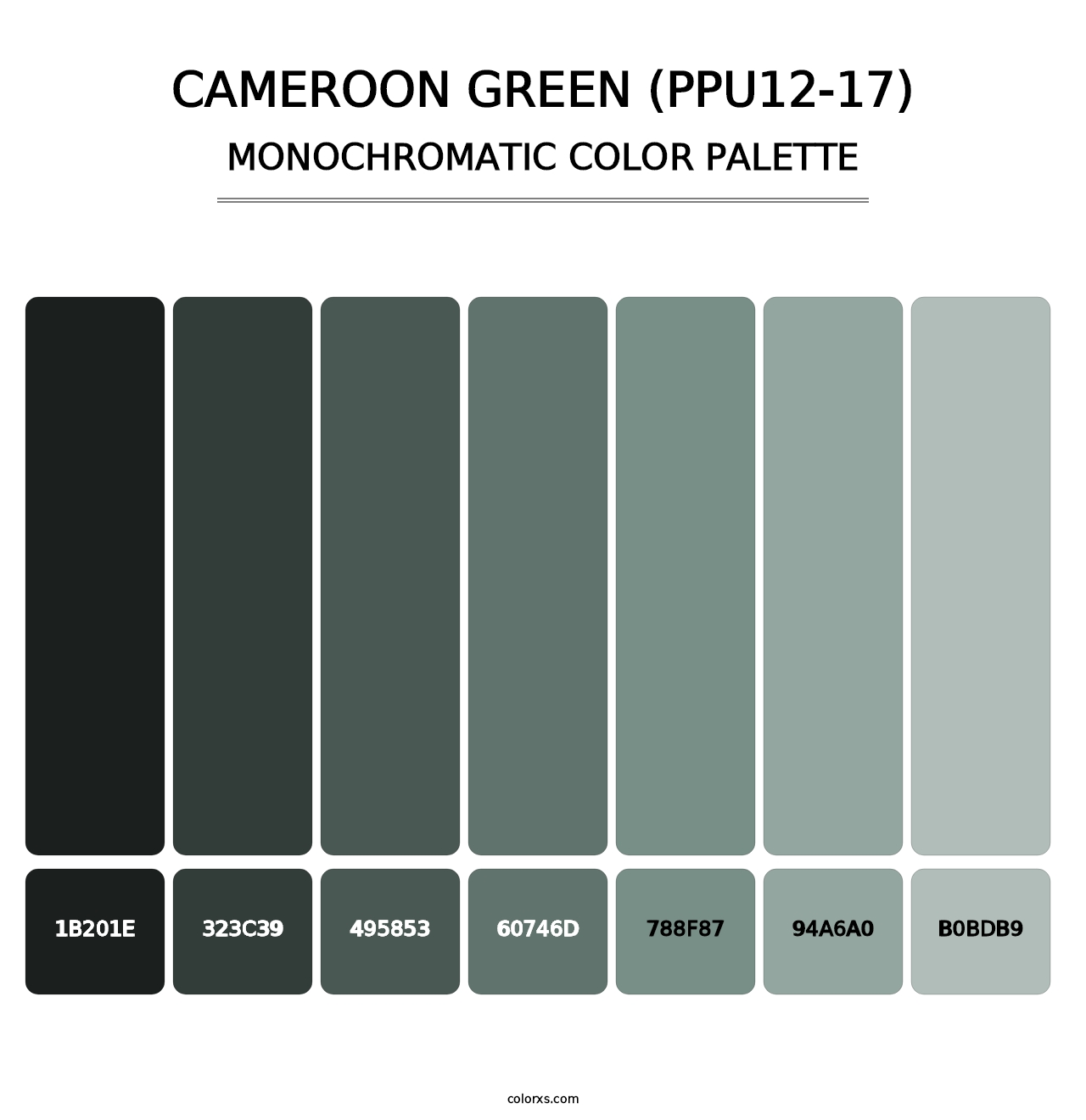 Cameroon Green (PPU12-17) - Monochromatic Color Palette