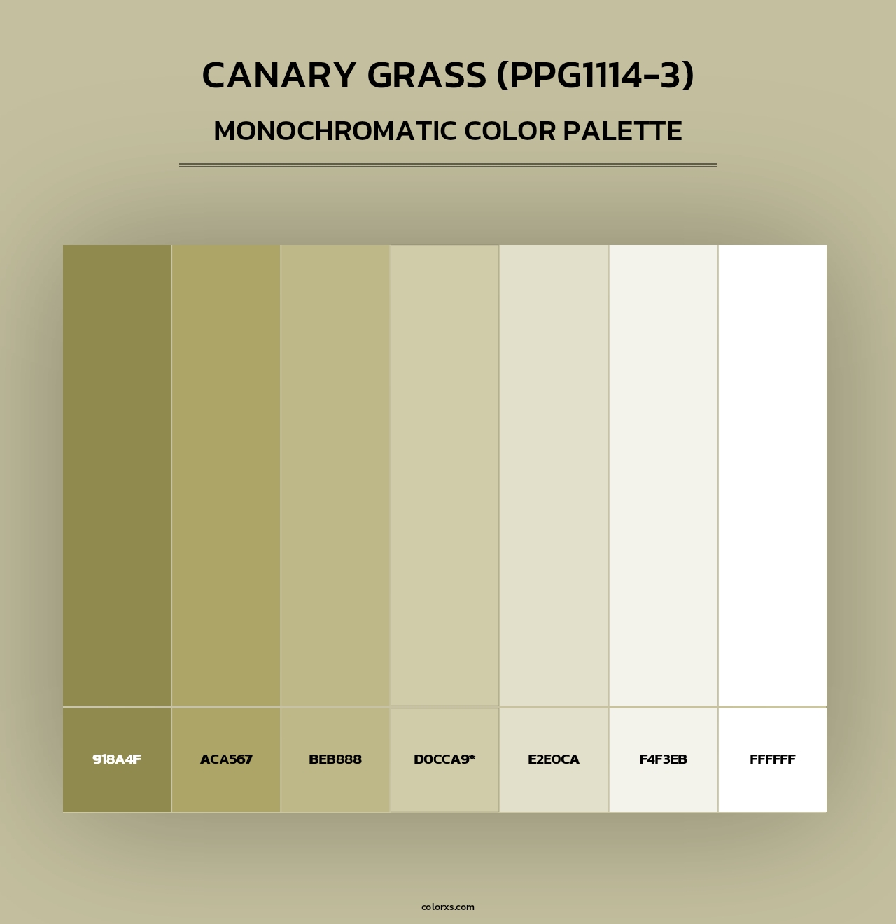 Canary Grass (PPG1114-3) - Monochromatic Color Palette