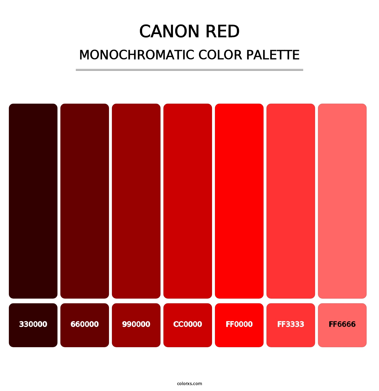 Canon Red - Monochromatic Color Palette