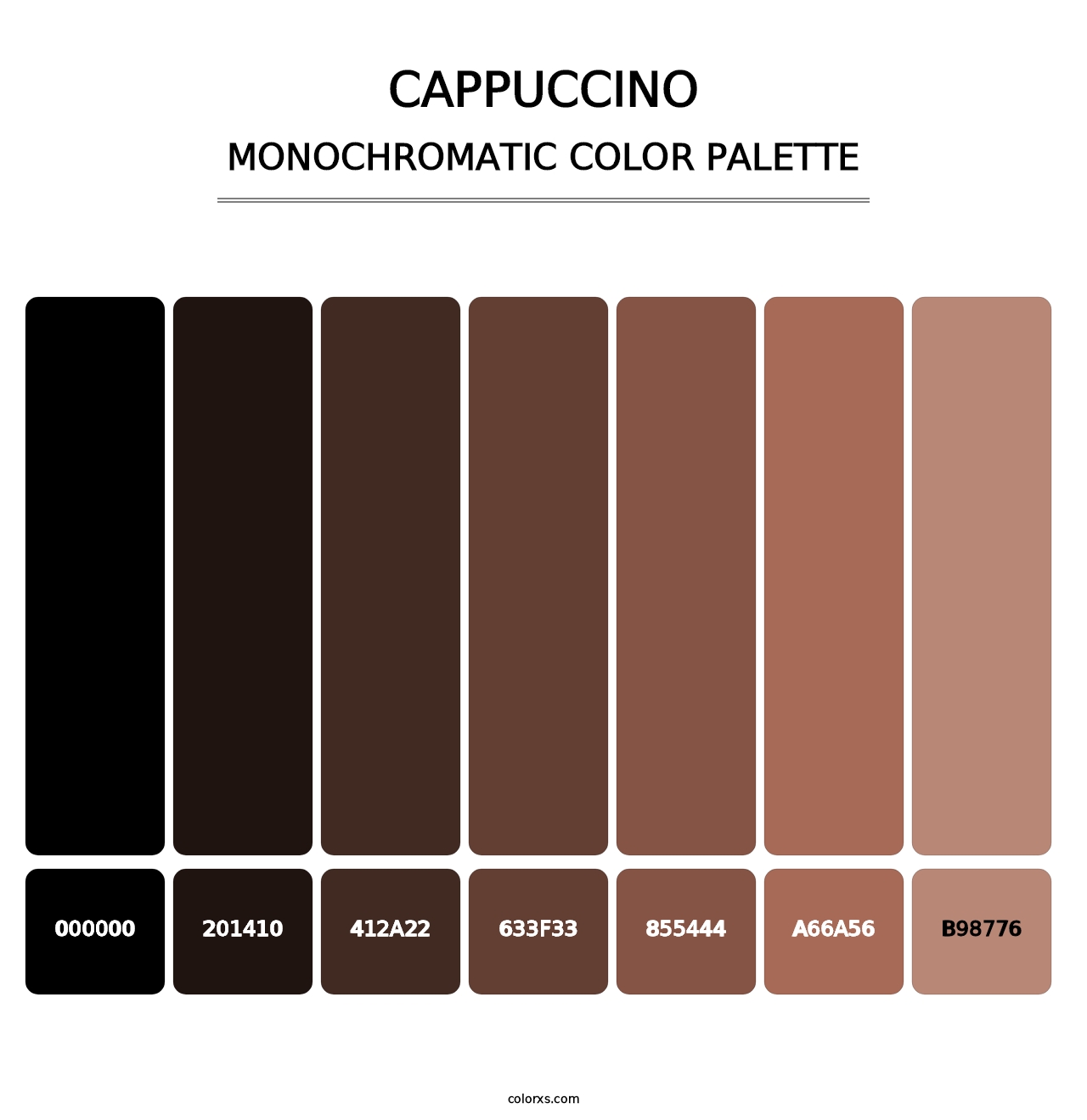 Cappuccino - Monochromatic Color Palette