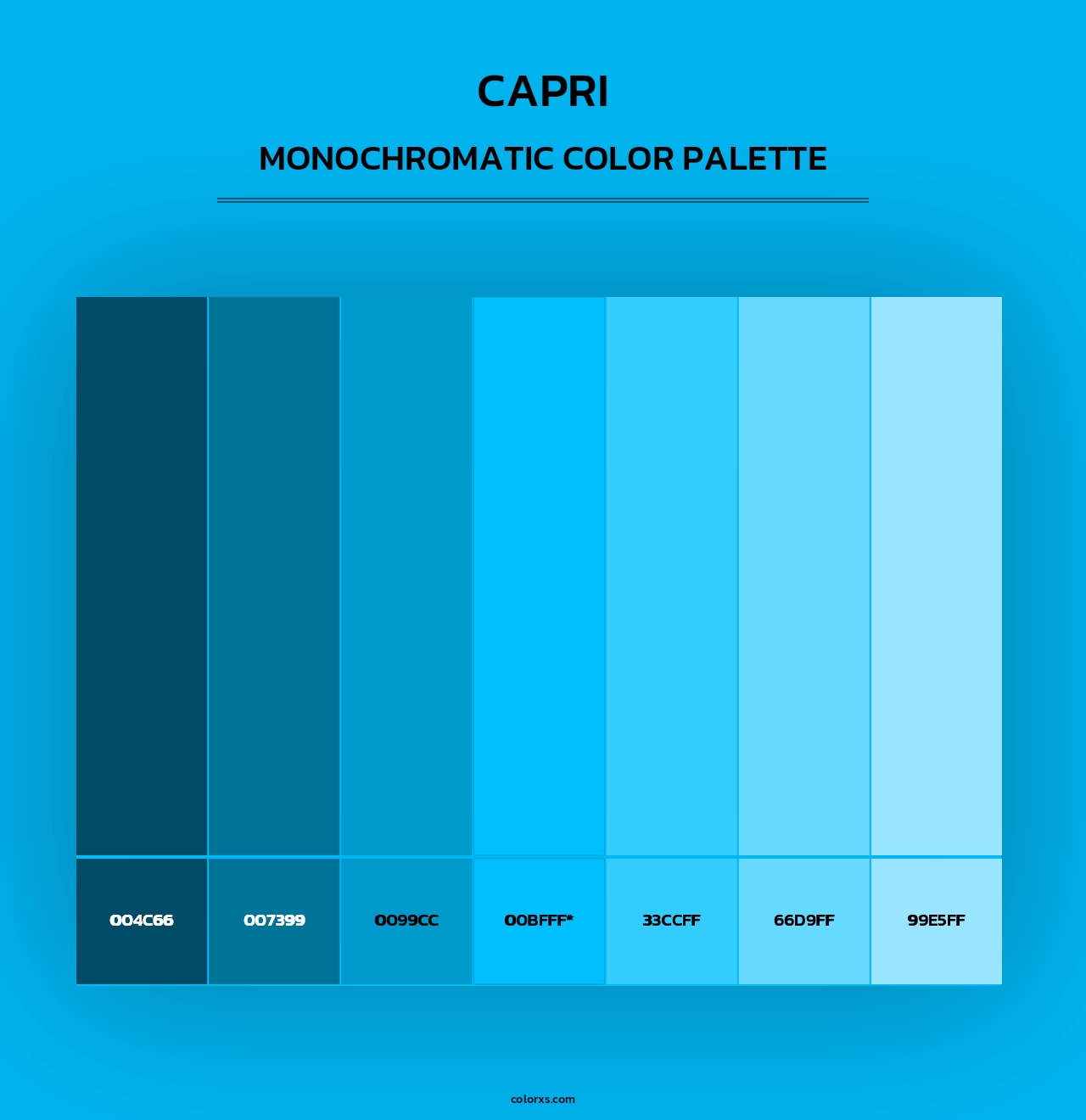 Capri - Monochromatic Color Palette