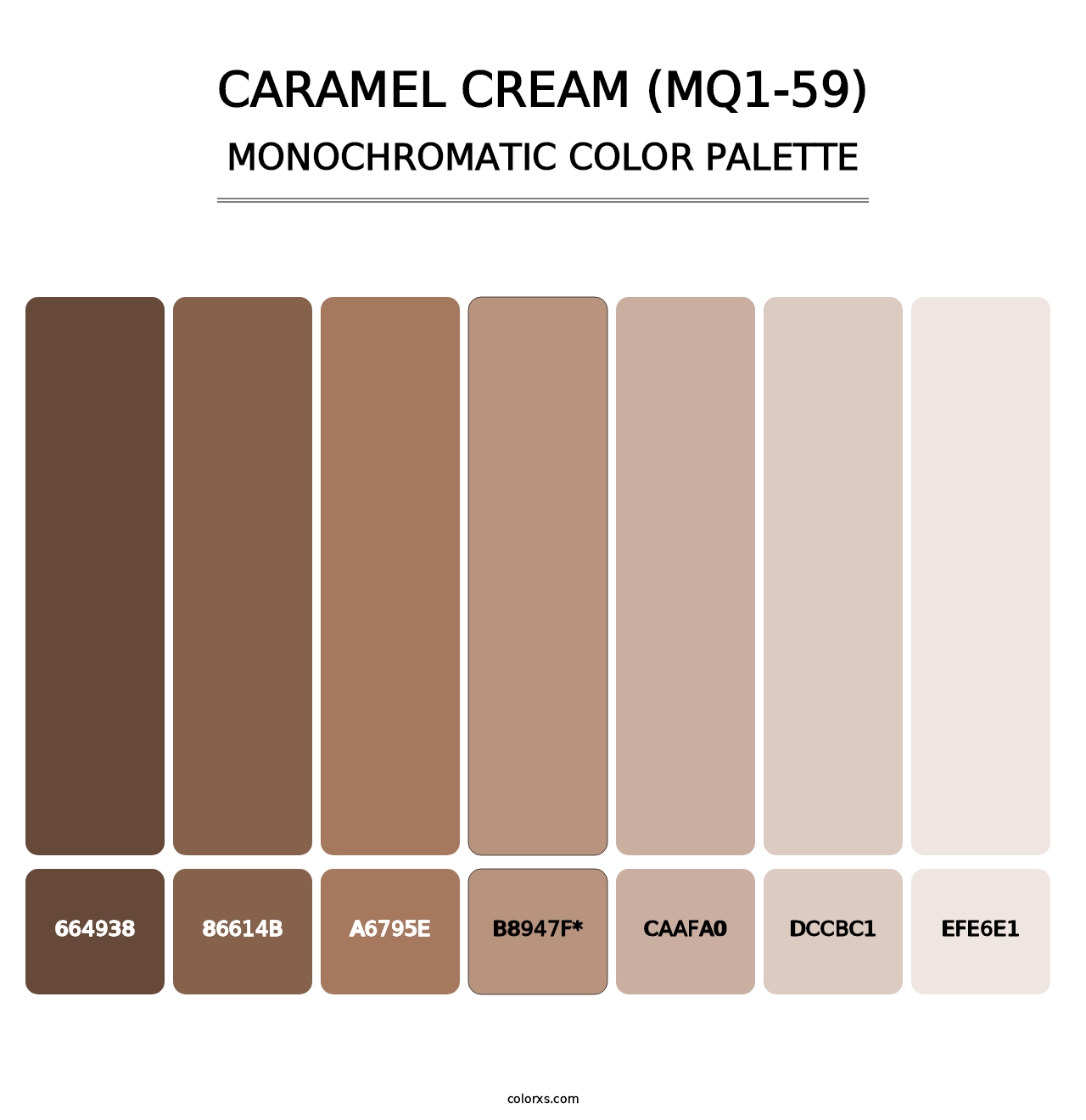 Caramel Cream (MQ1-59) - Monochromatic Color Palette