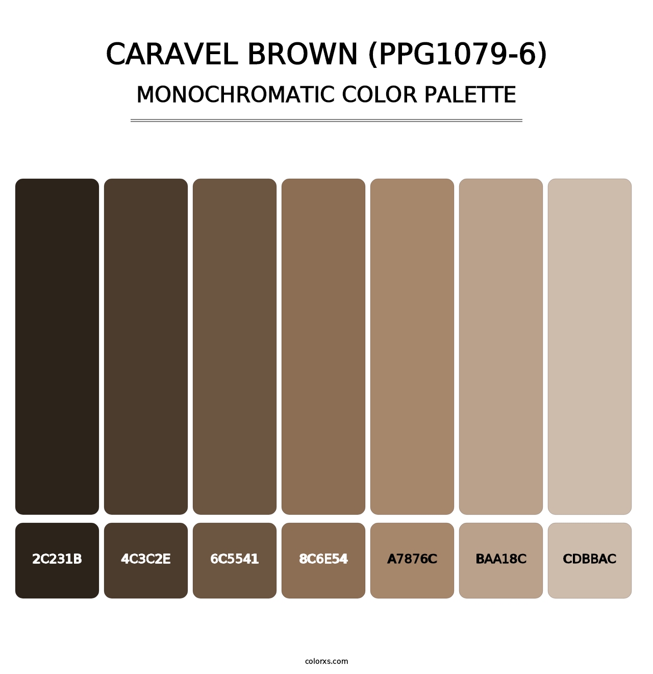 Caravel Brown (PPG1079-6) - Monochromatic Color Palette