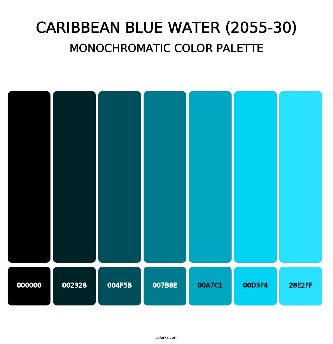 Caribbean Blue Water (2055-30) - Monochromatic Color Palette
