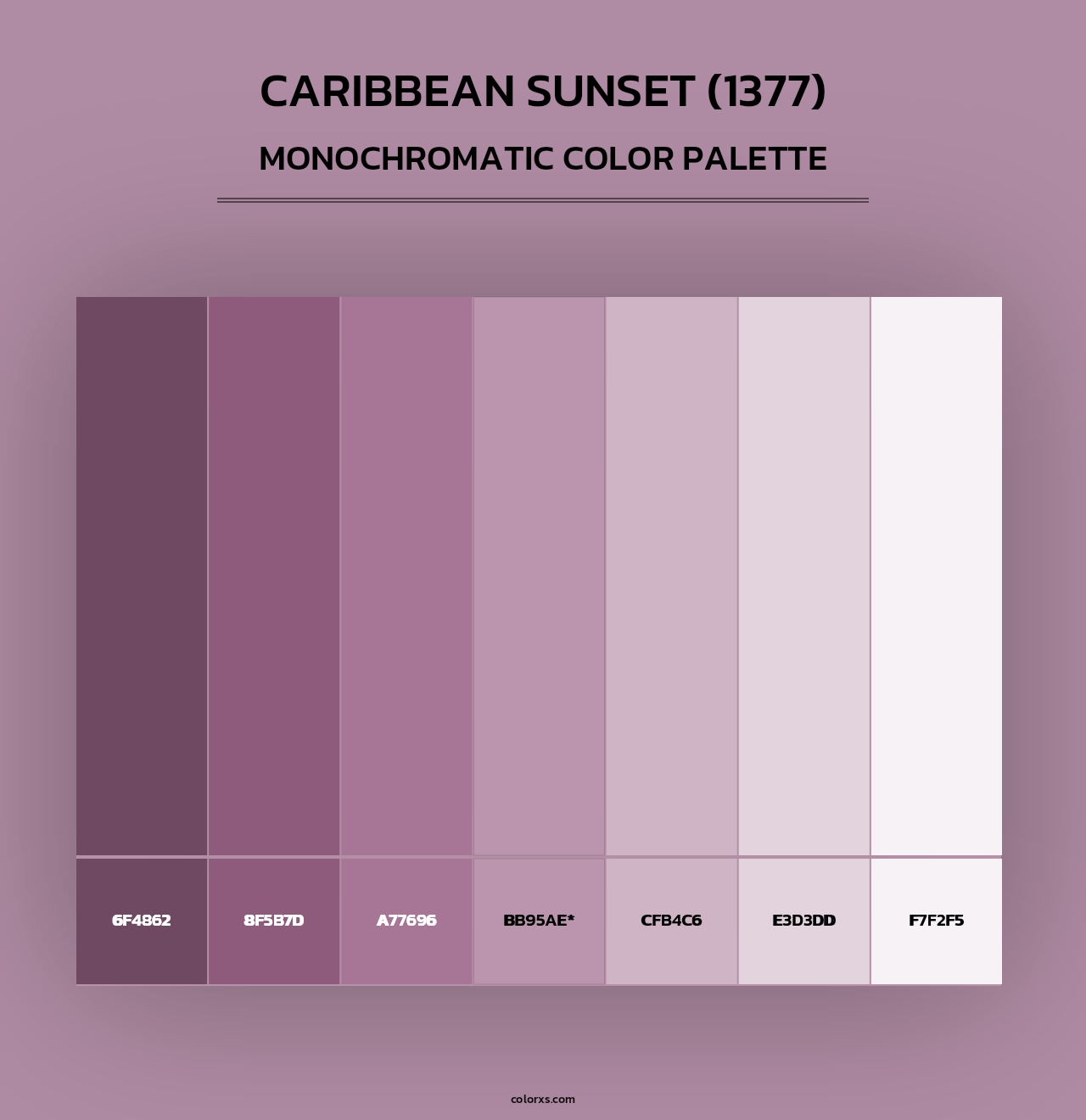 Caribbean Sunset (1377) - Monochromatic Color Palette