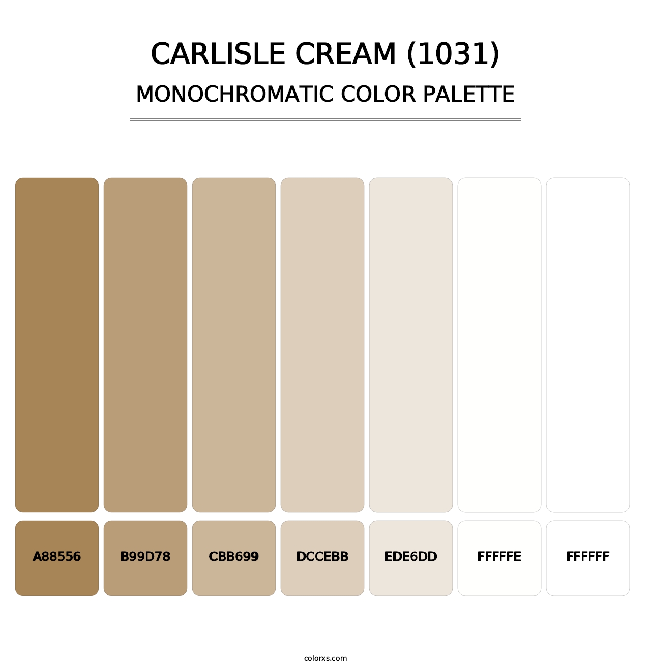 Carlisle Cream (1031) - Monochromatic Color Palette
