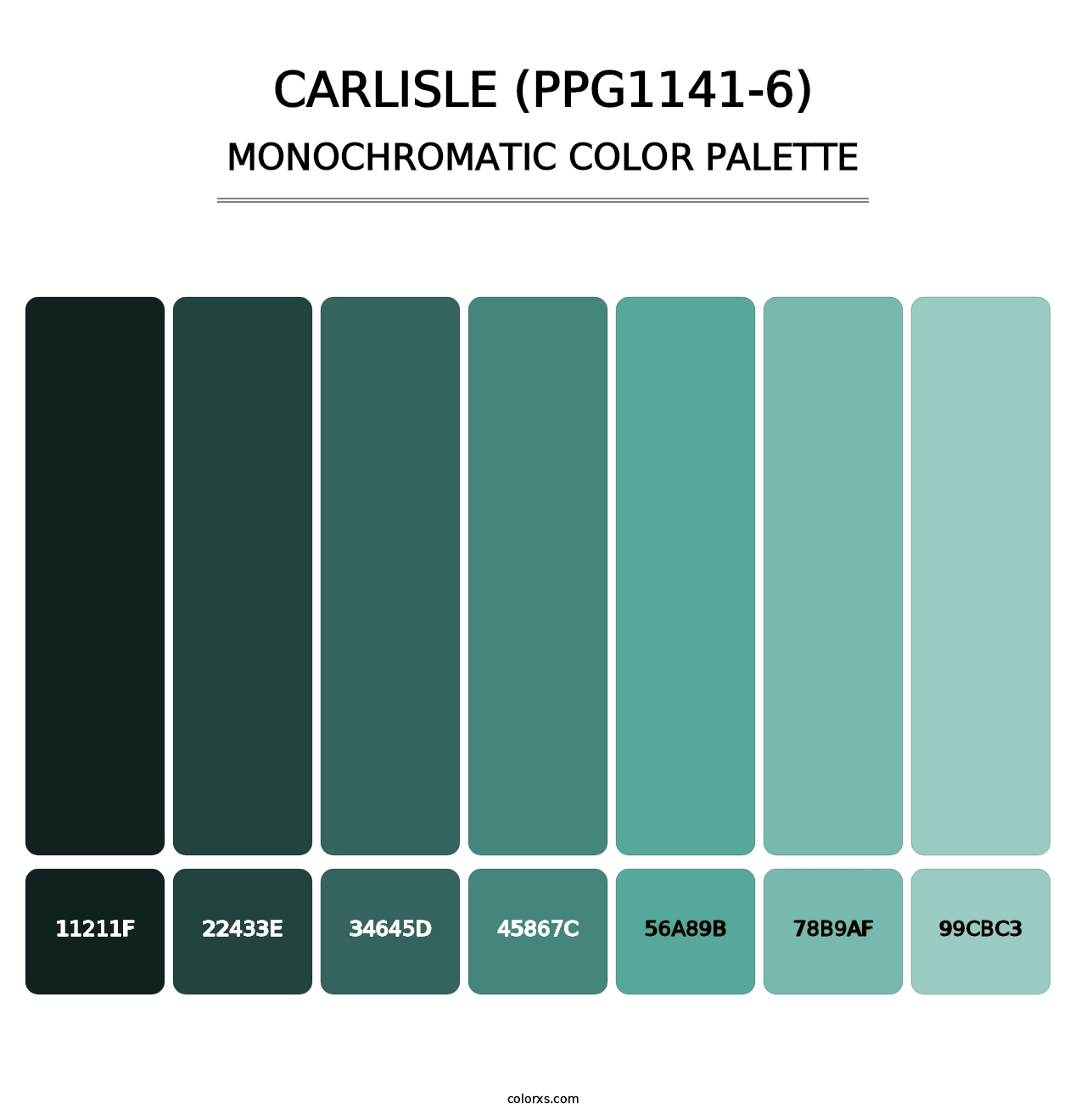 Carlisle (PPG1141-6) - Monochromatic Color Palette