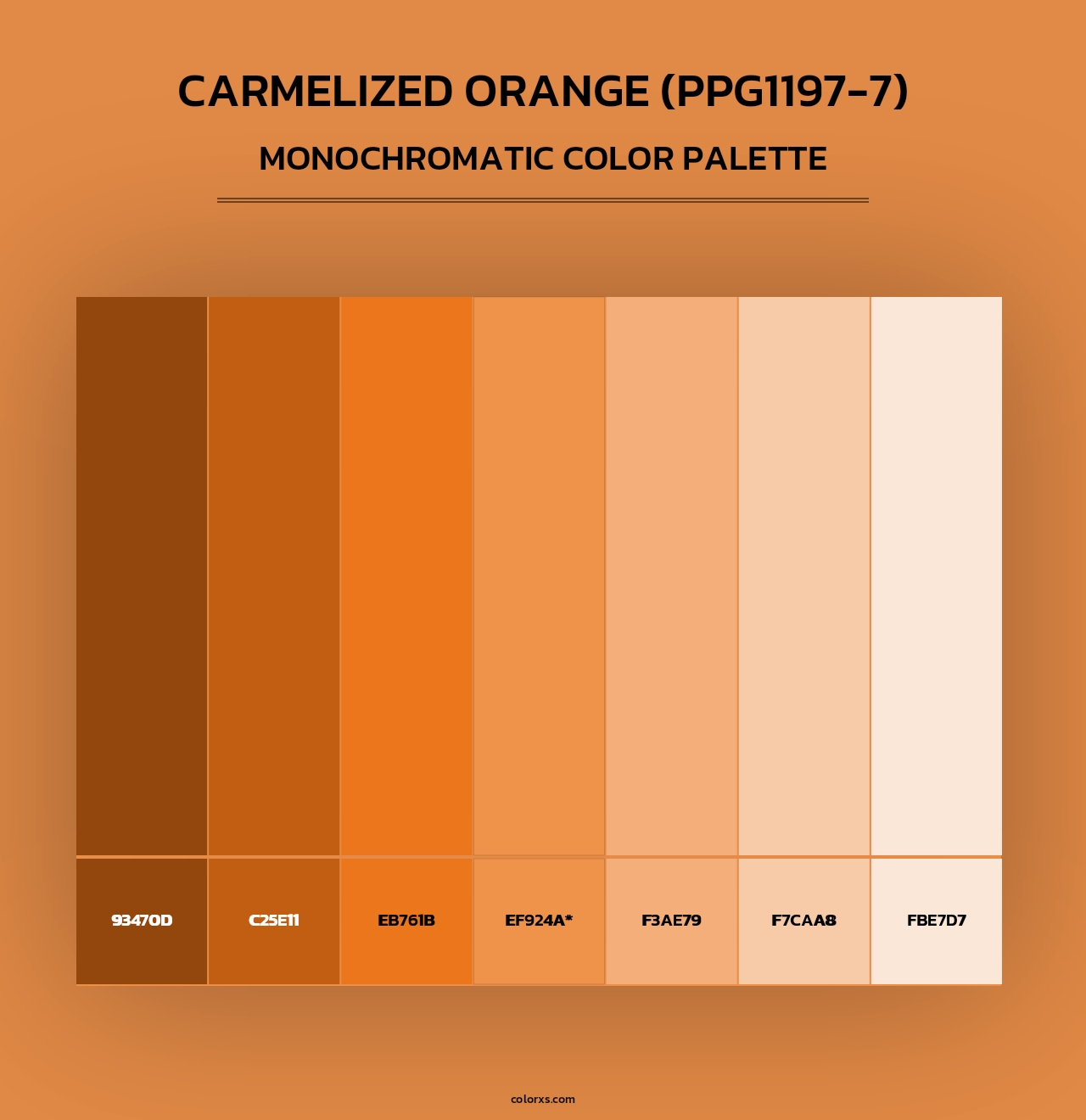 Carmelized Orange (PPG1197-7) - Monochromatic Color Palette