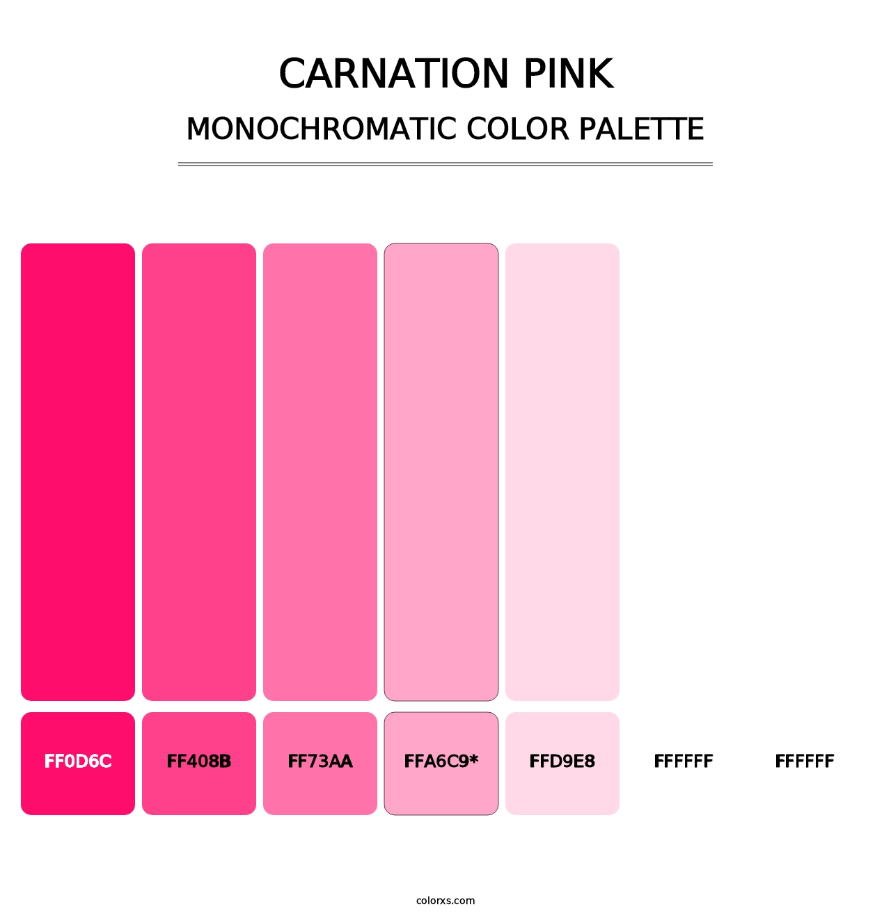 Carnation Pink - Monochromatic Color Palette