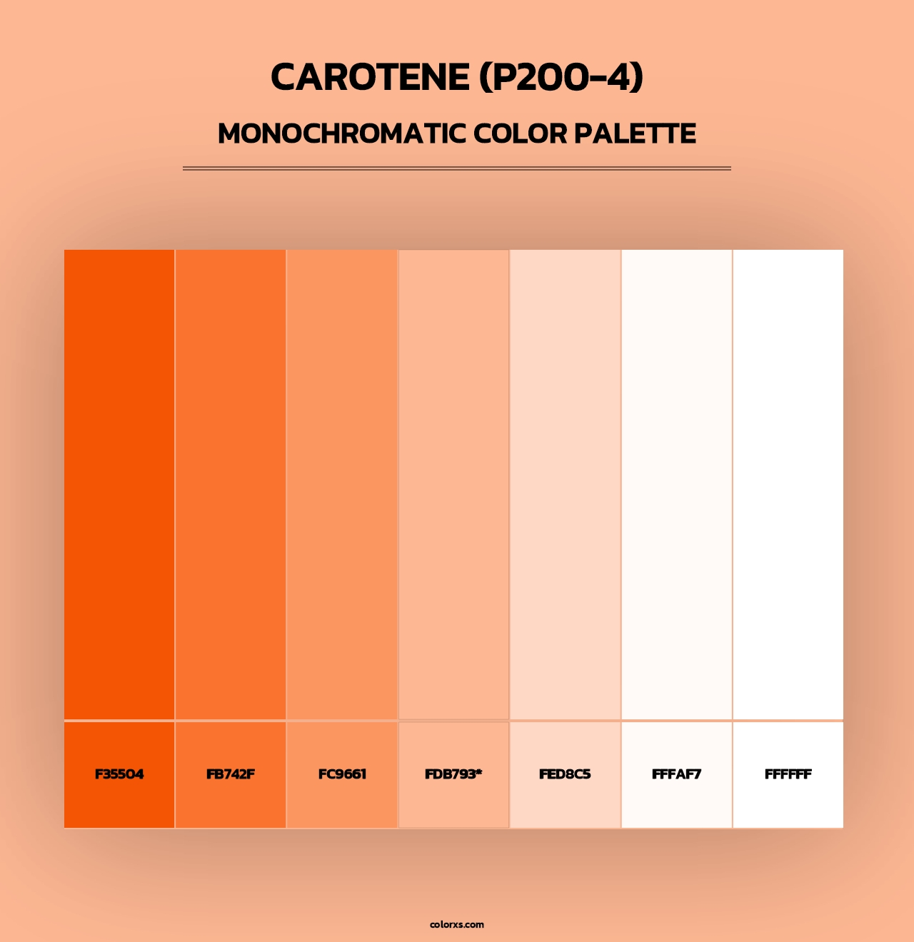 Carotene (P200-4) - Monochromatic Color Palette