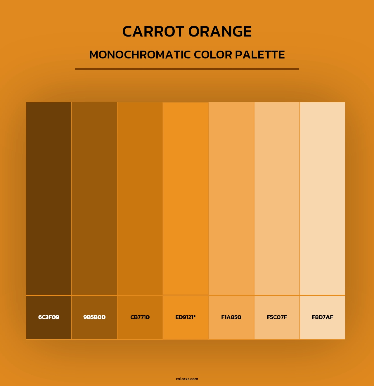 Carrot Orange - Monochromatic Color Palette