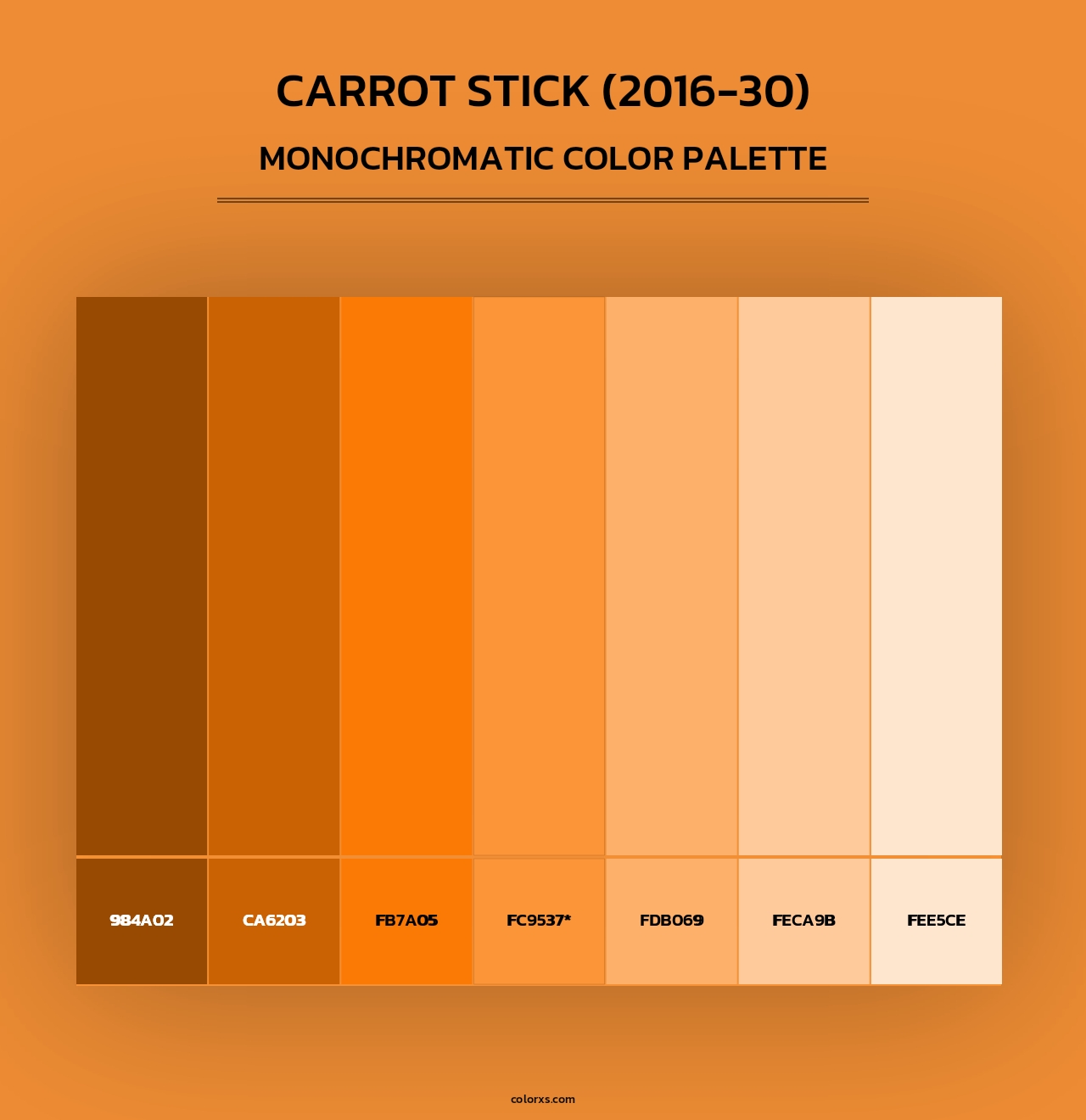 Carrot Stick (2016-30) - Monochromatic Color Palette