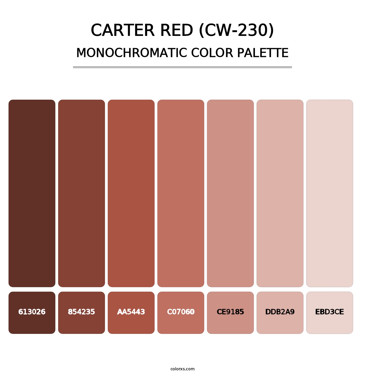Carter Red (CW-230) - Monochromatic Color Palette