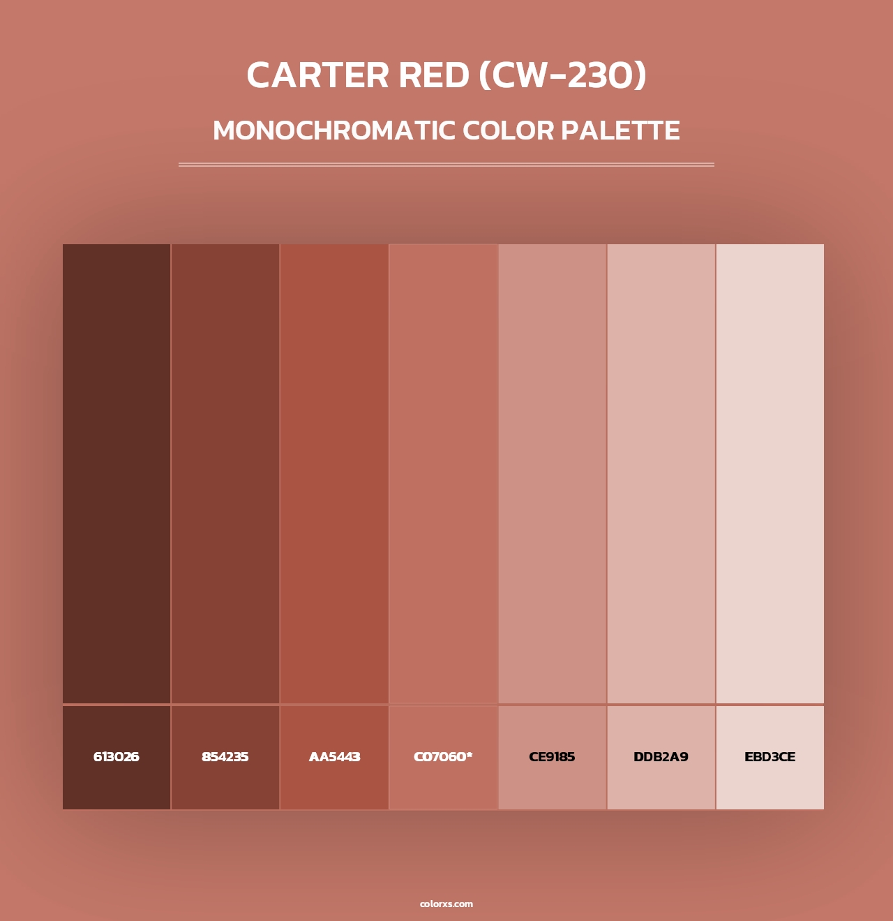 Carter Red (CW-230) - Monochromatic Color Palette