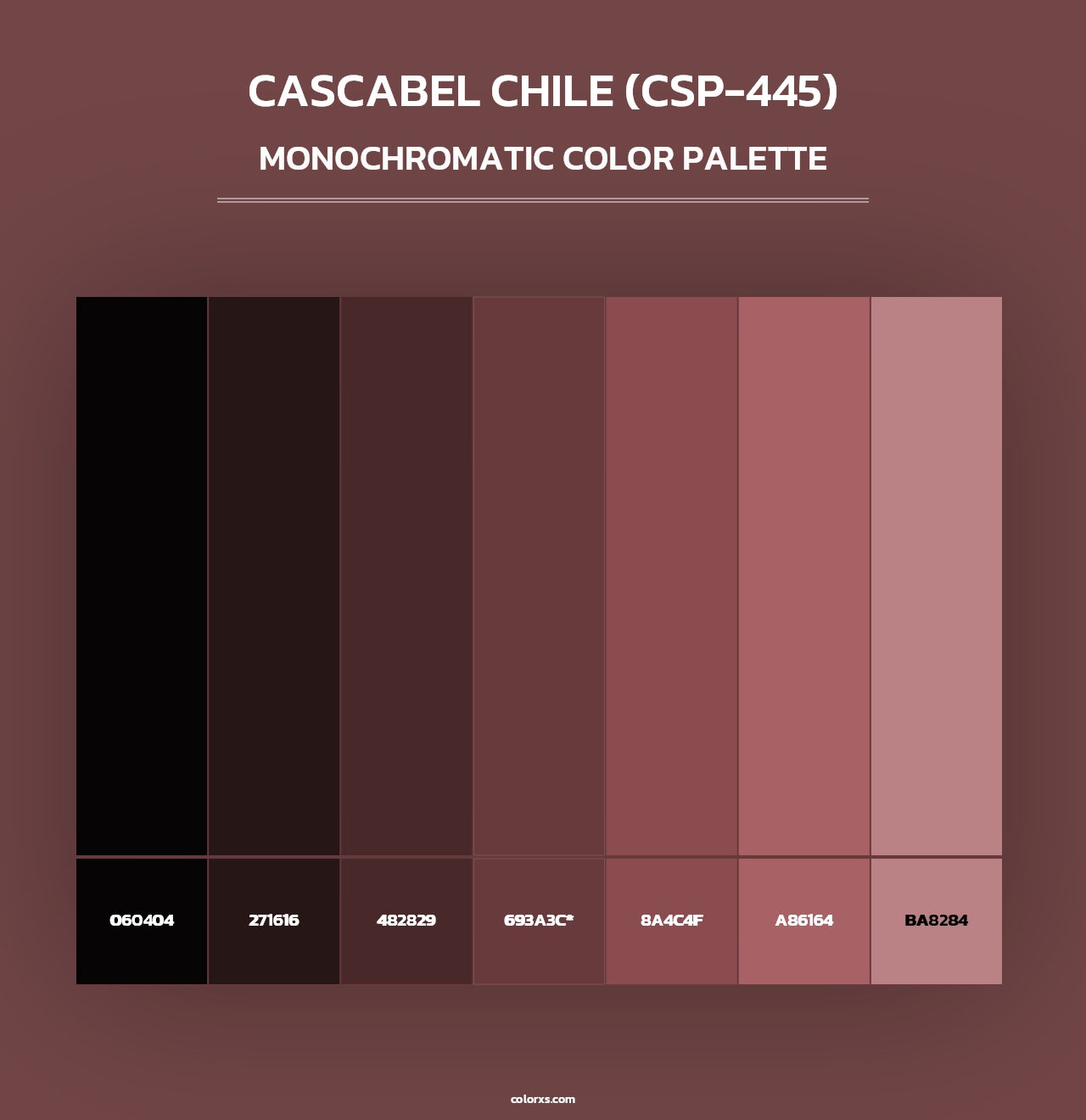 Cascabel Chile (CSP-445) - Monochromatic Color Palette